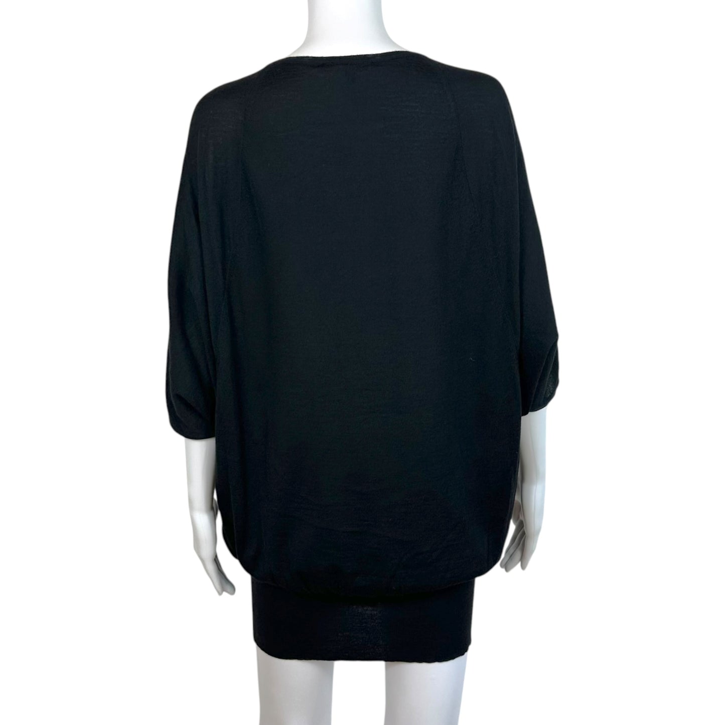 Gucci Black Cashmere & Wool Knit Dolman Sleeve Tunic Top