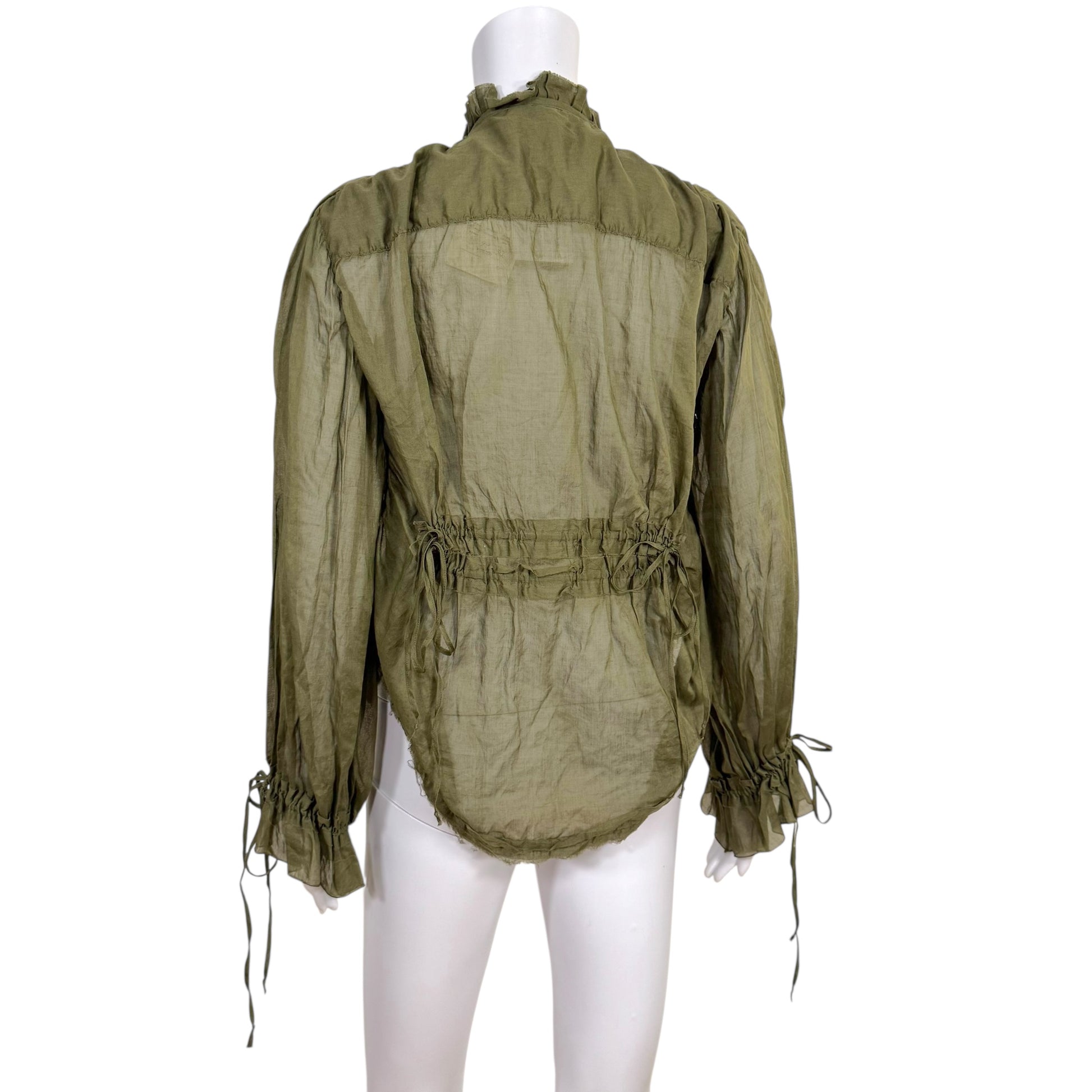 Dsquared2 Khaki Green Multi-Tie Sheer Blouse NEW - Outfit Repeater