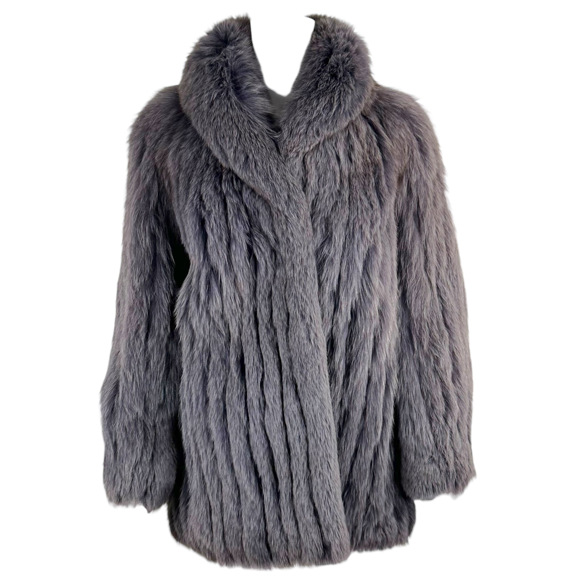 Saga Fox Purple Dyed Fur Coat - Outfit Repeater