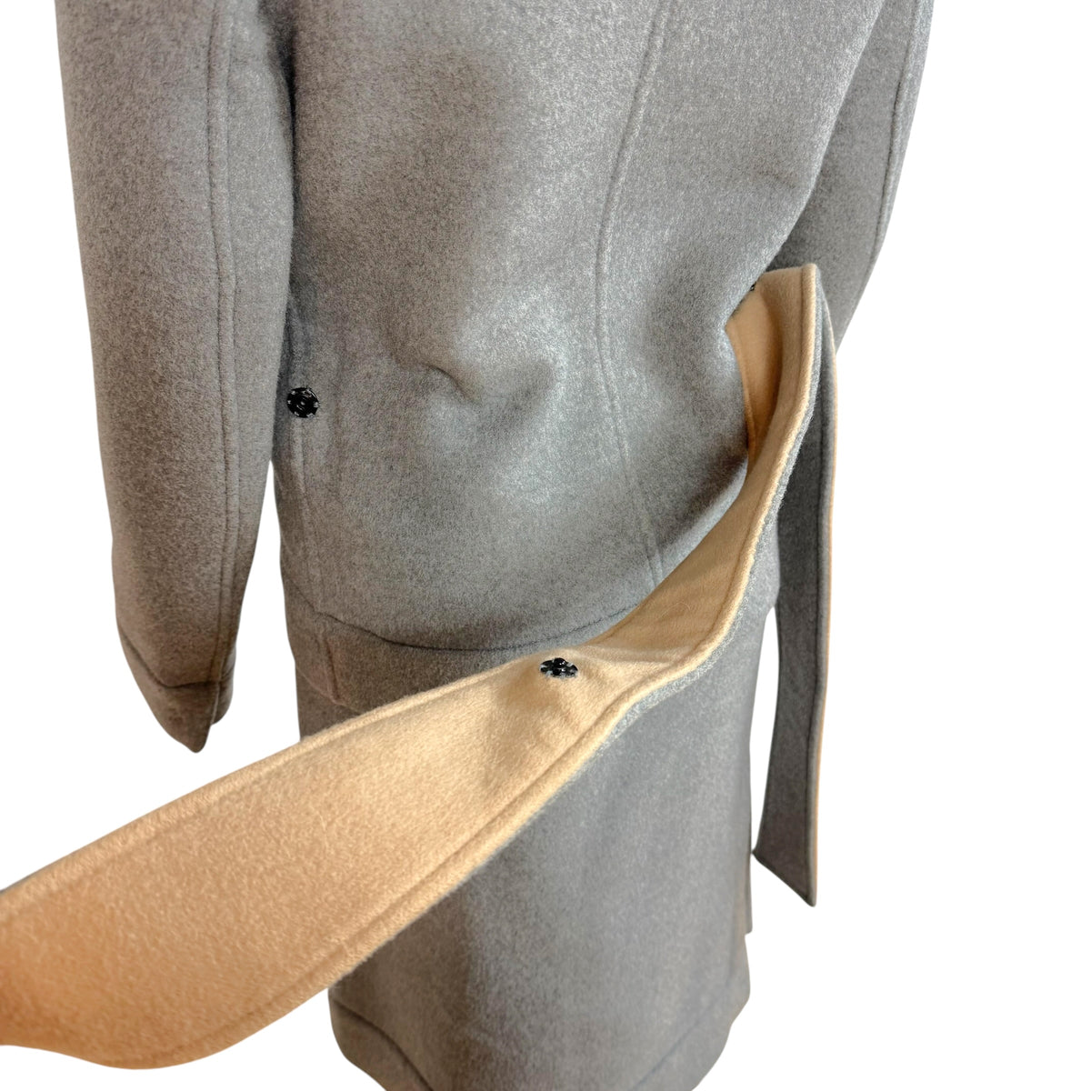 Dolce & Gabbana Gray Camel Double-Sided Midi Skirt Coat Set