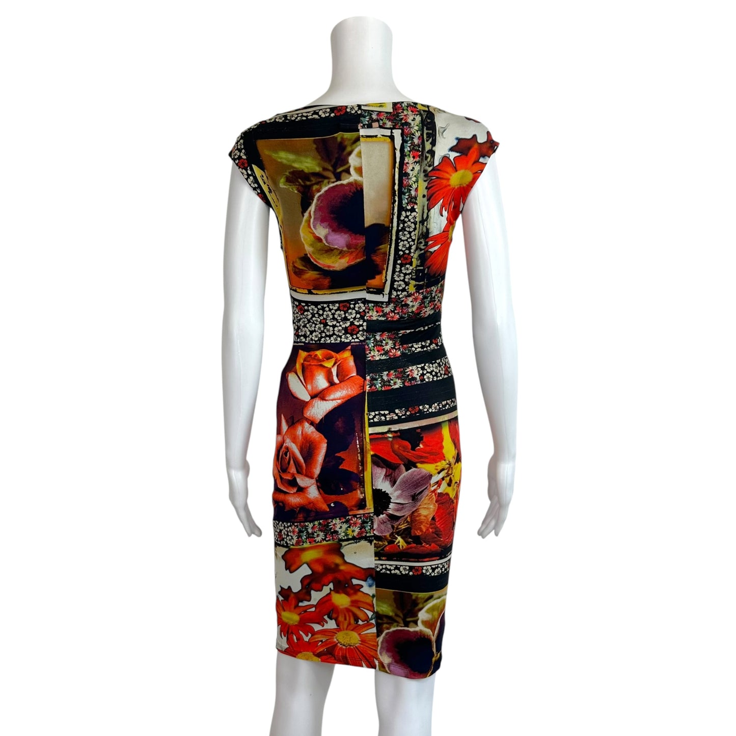 Jean Paul Gaultier Soleil Multicolor Floral Print Wrap Midi Dress