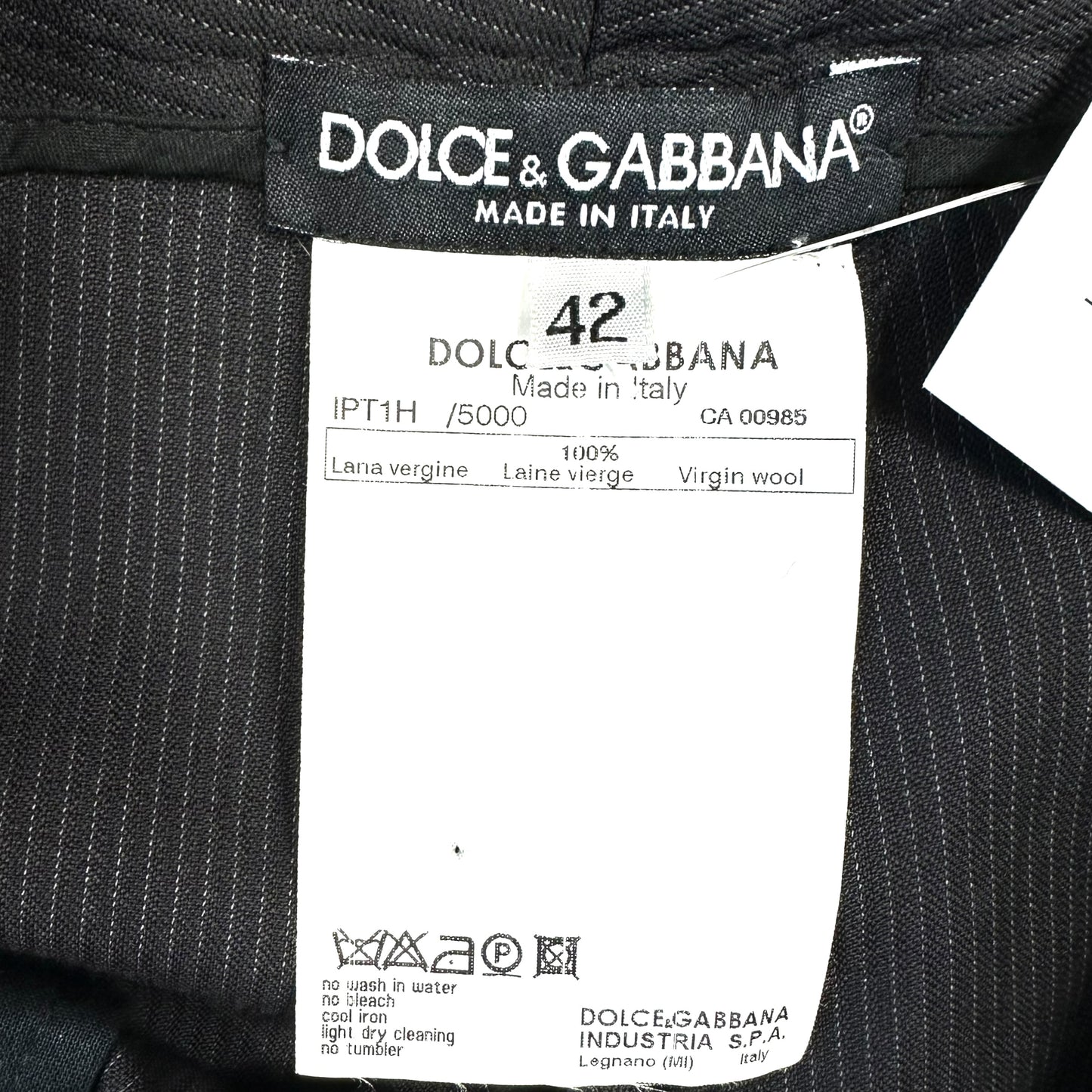 Dolce & Gabbana Gray Wool Low Rise Striped Slacks