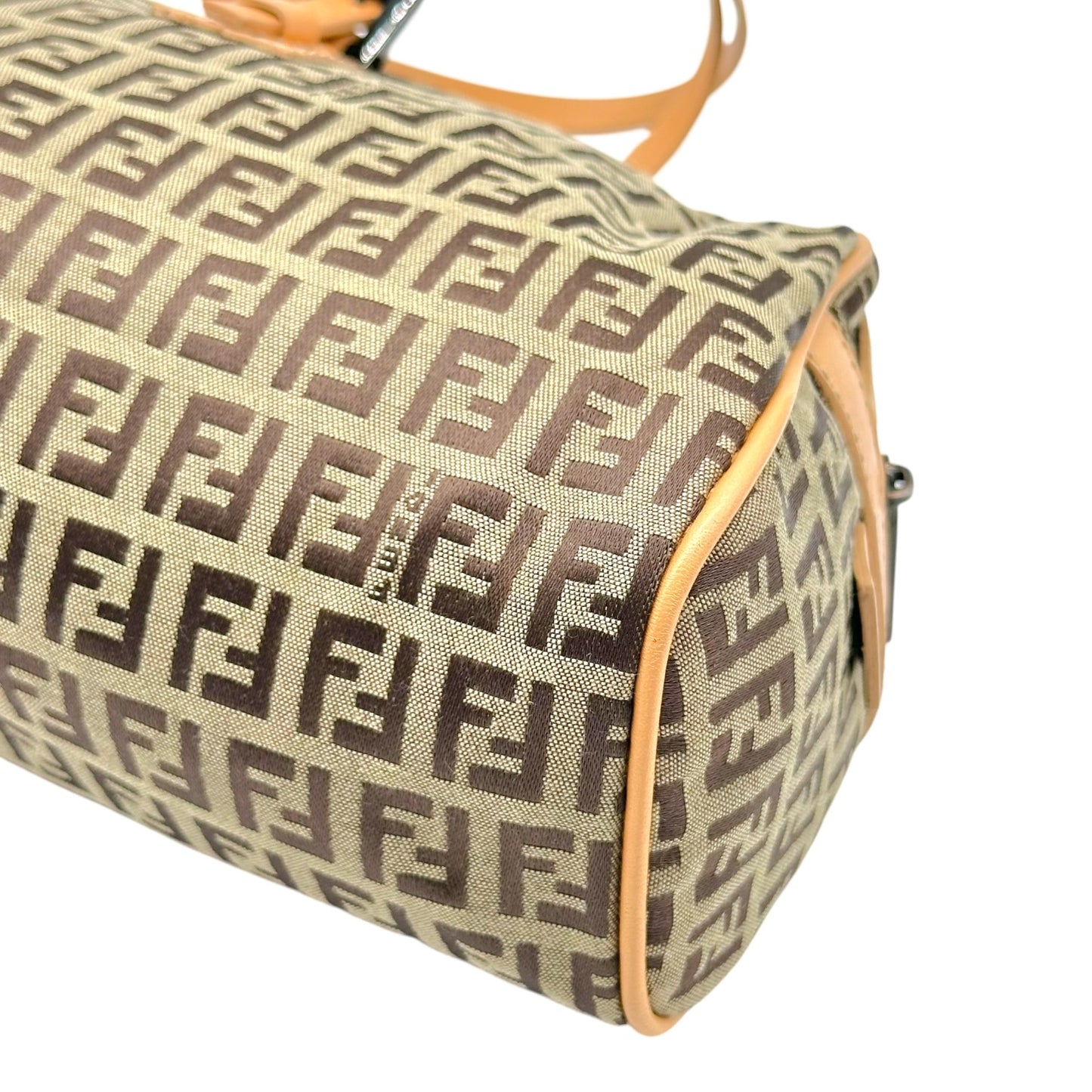 Fendi Tan & Brown Zucchino Mongram East-West Shoulder Bag