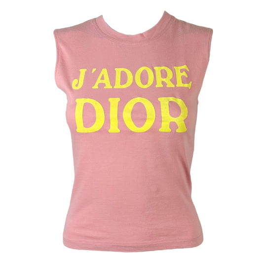 Christian Dior S/S 2002 Pink & Yellow J'Adroe Dior Tank