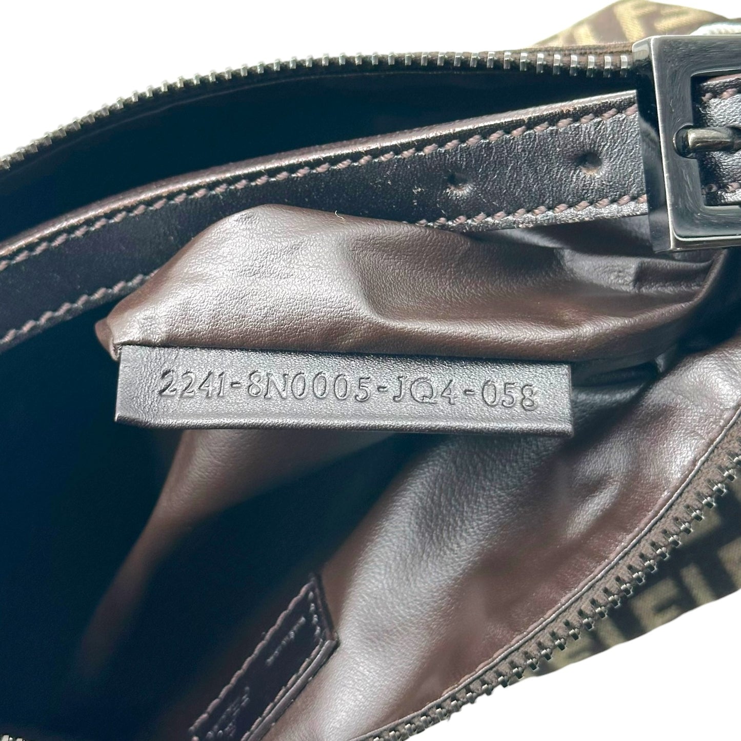 Fendi Brown & Tan Zucchino Monogram Pochette Handbag