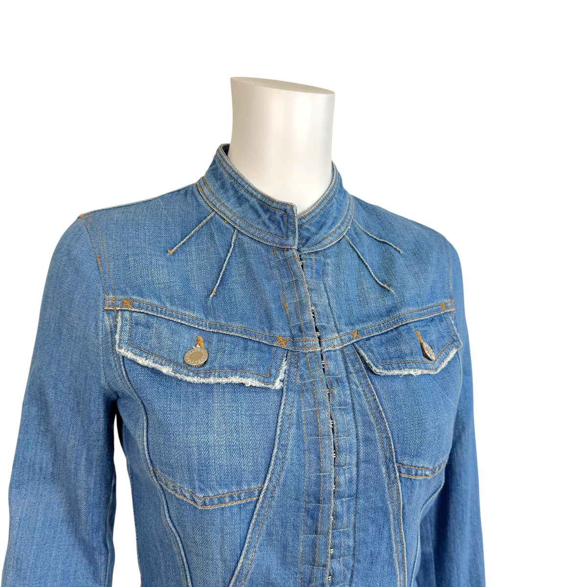 Dolce & Gabbana Denim Jacket Blue Hook & Eye Closure