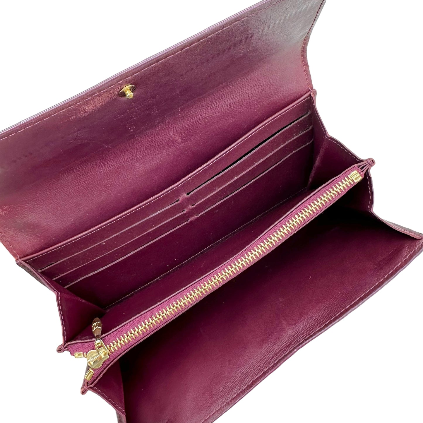 Louis Vuitton Burgundy Vernis Monogram Long Wallet