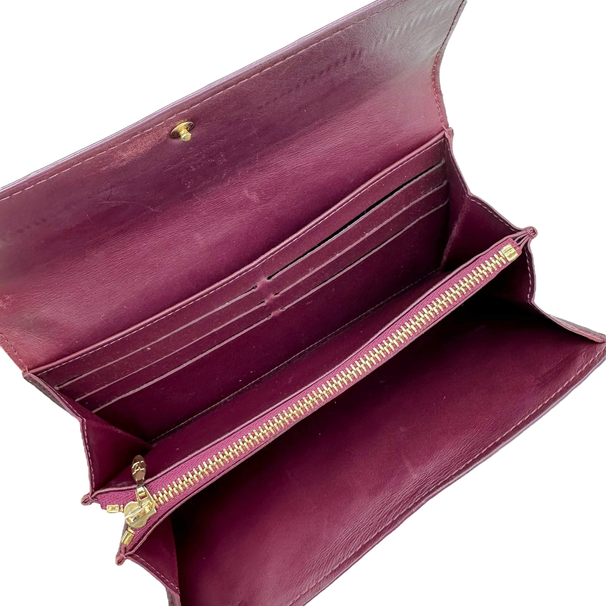 Louis Vuitton Burgundy Vernis Monogram Long Wallet