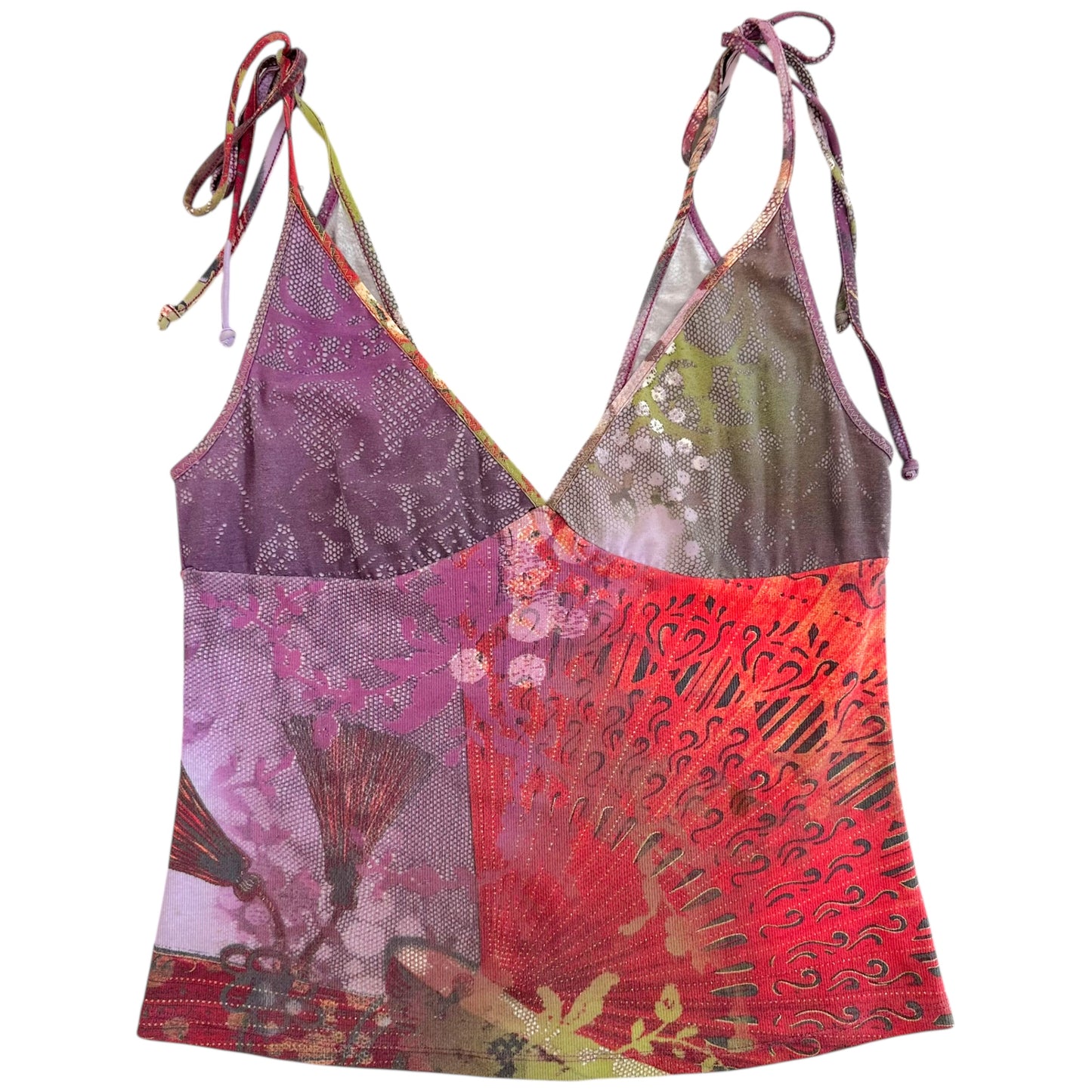 Just Cavalli Roberto Cavalli Multicolor Printed Tie Strap Cami - Outfit Repeater