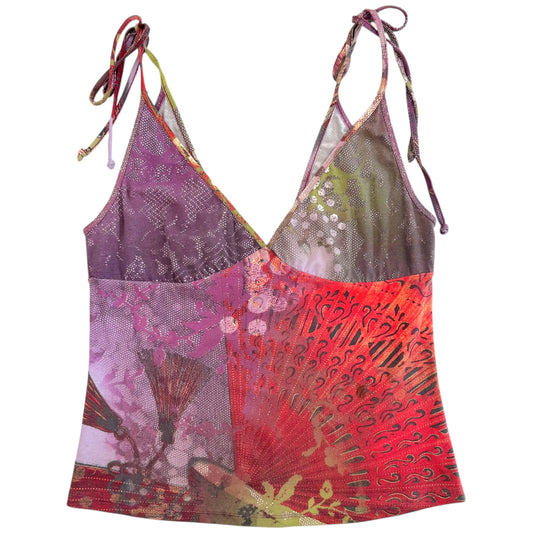 Just Cavalli Roberto Cavalli Multicolor Printed Tie Strap Cami - Outfit Repeater