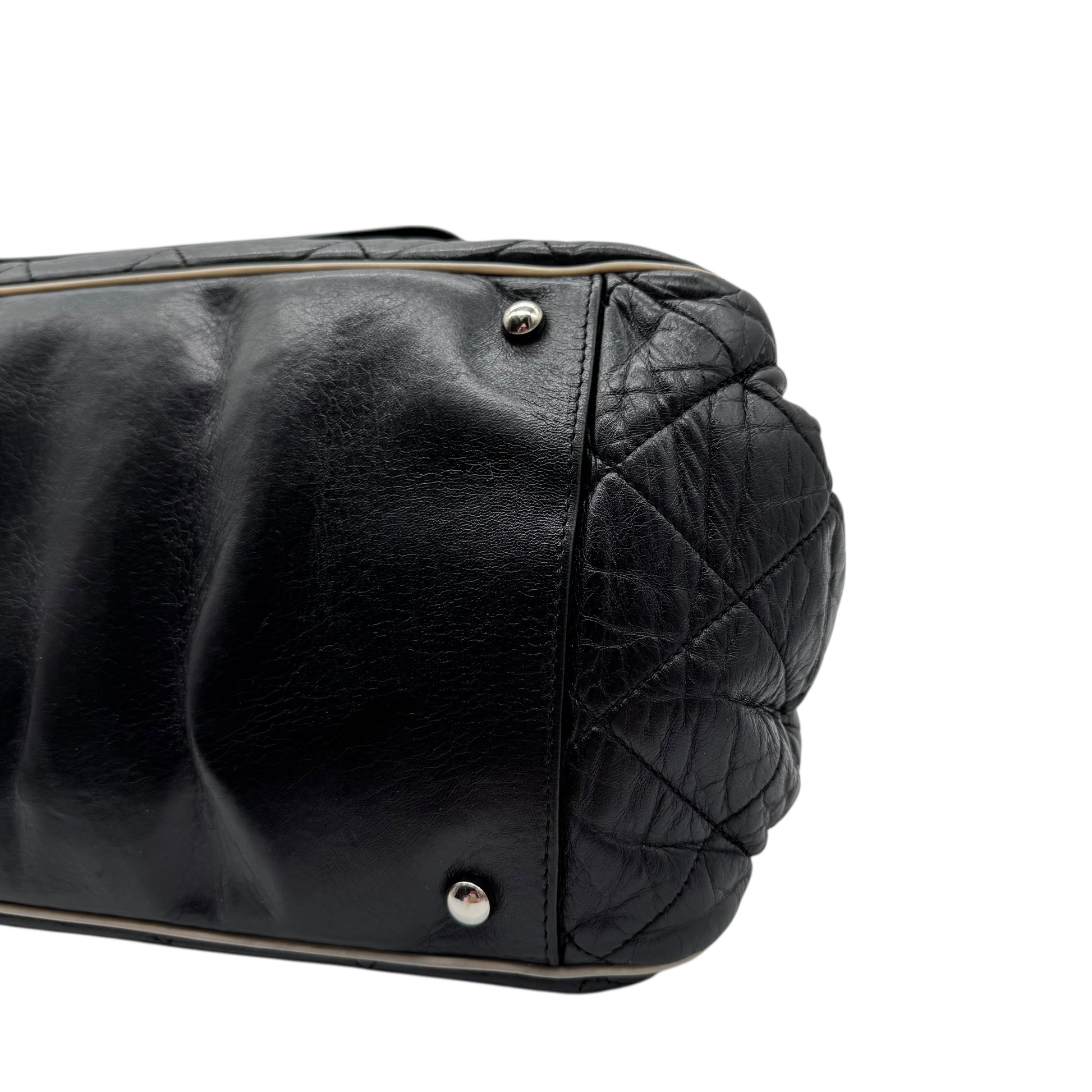 Chanel Black Matelasse Large East West Accordion Flap Bag 2006-08 - Outfit Repeater