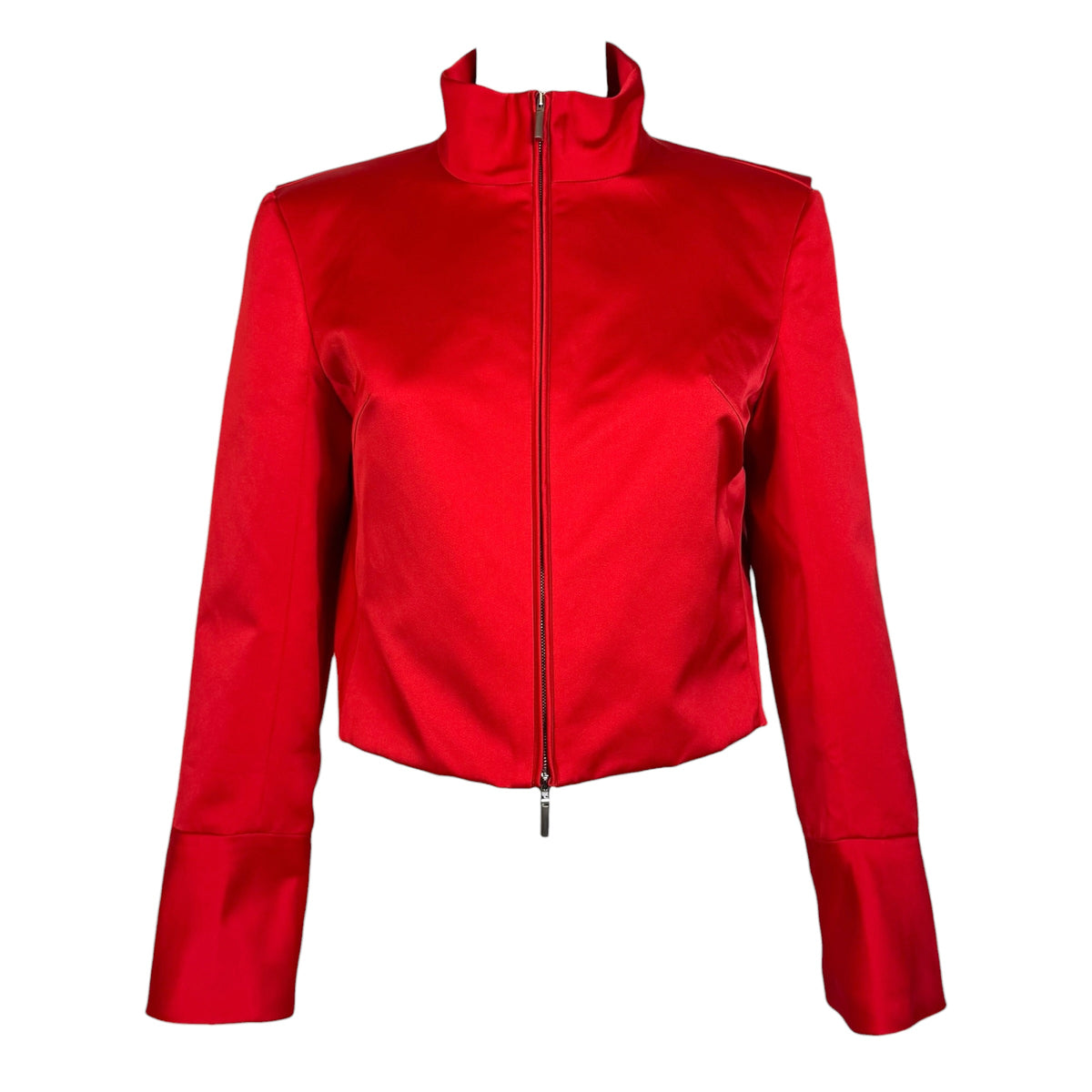 Ferragamo S/S 2023 Red Satin Cropped Jacket NEW