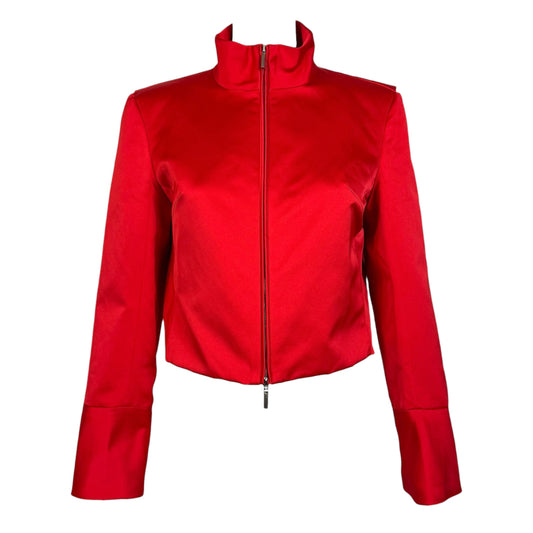 Ferragamo Red Satin Cropped Jacket