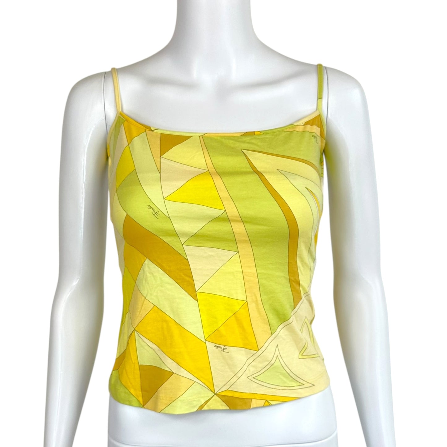 Emilio Pucci Yellow Printed Open Back Cami Top