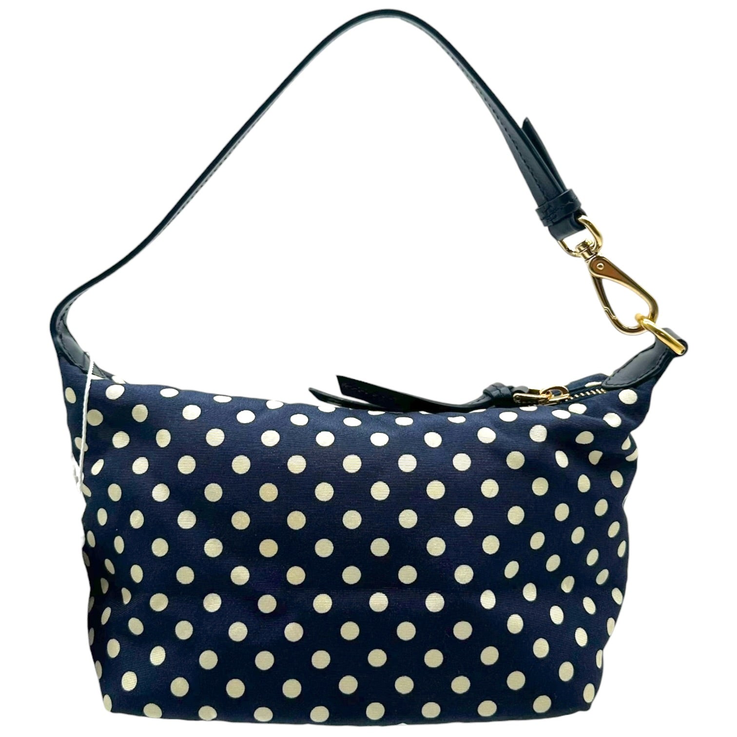 Miu Miu Polka Dot Print Pochette Bag Navy Blue White