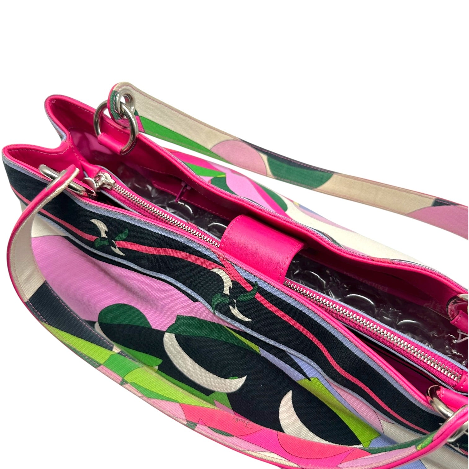 Emilio Pucci Multicolor Printed Canvas Tote Bag