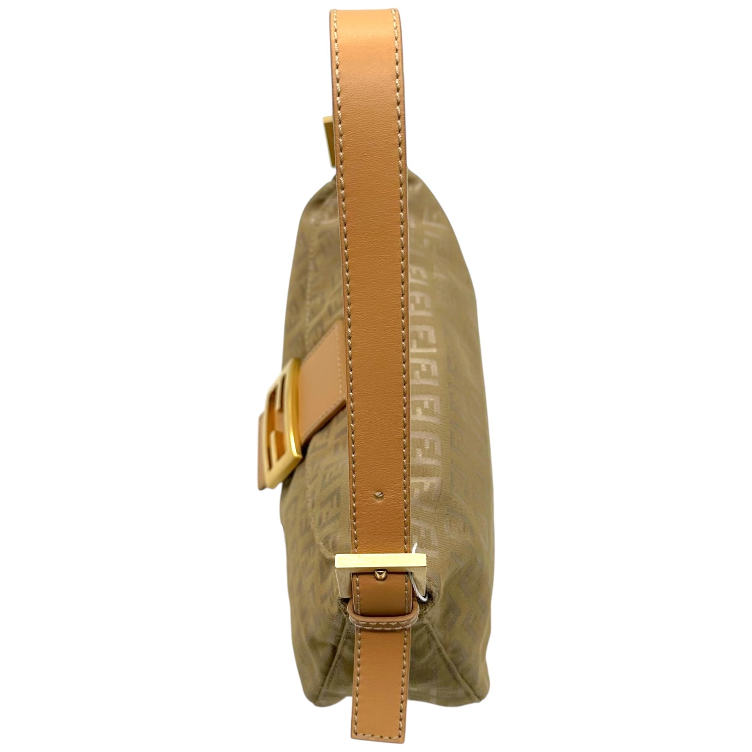 Fendi Sage Green Zucchino Monogram Foldover Baguette Bag - Outfit Repeater