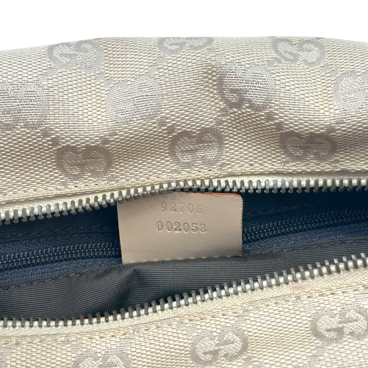 Gucci Shoulder Bag Light Beige Monogram Canvas Leather
