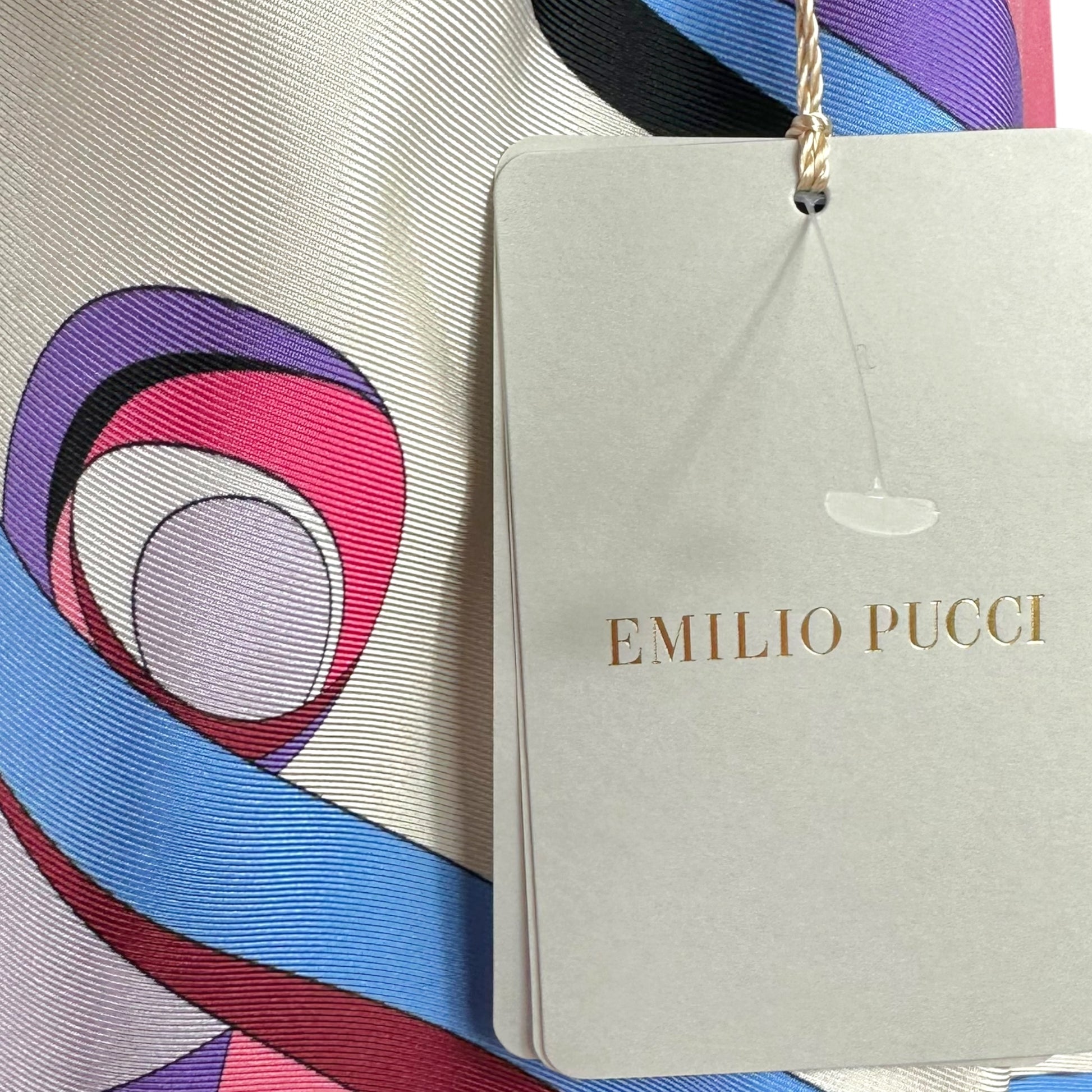 Emilio Pucci Mini Dress Pink Blue Printed Open Back Cape-Sleeve