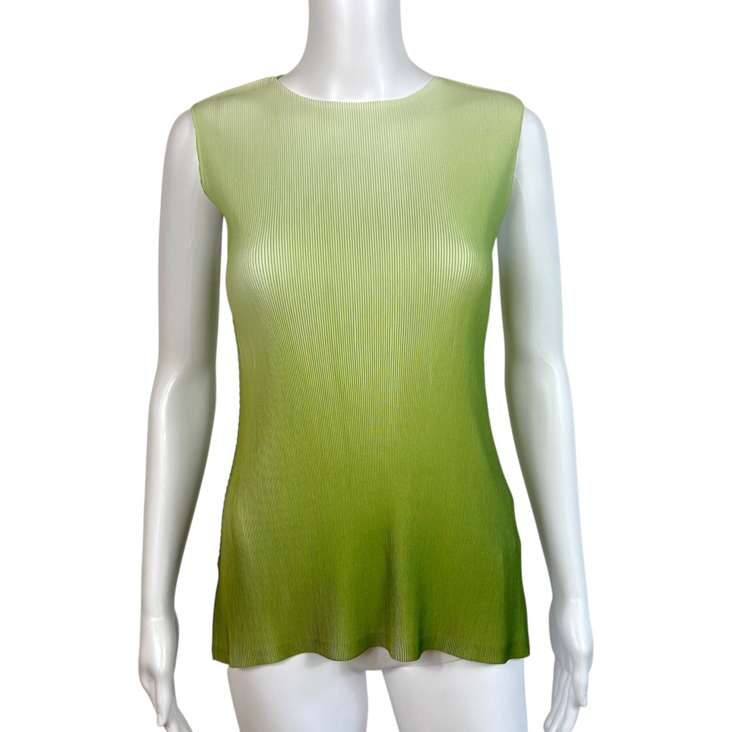 Issey Miyake Pleats Please Green Ombre Pleated Tank