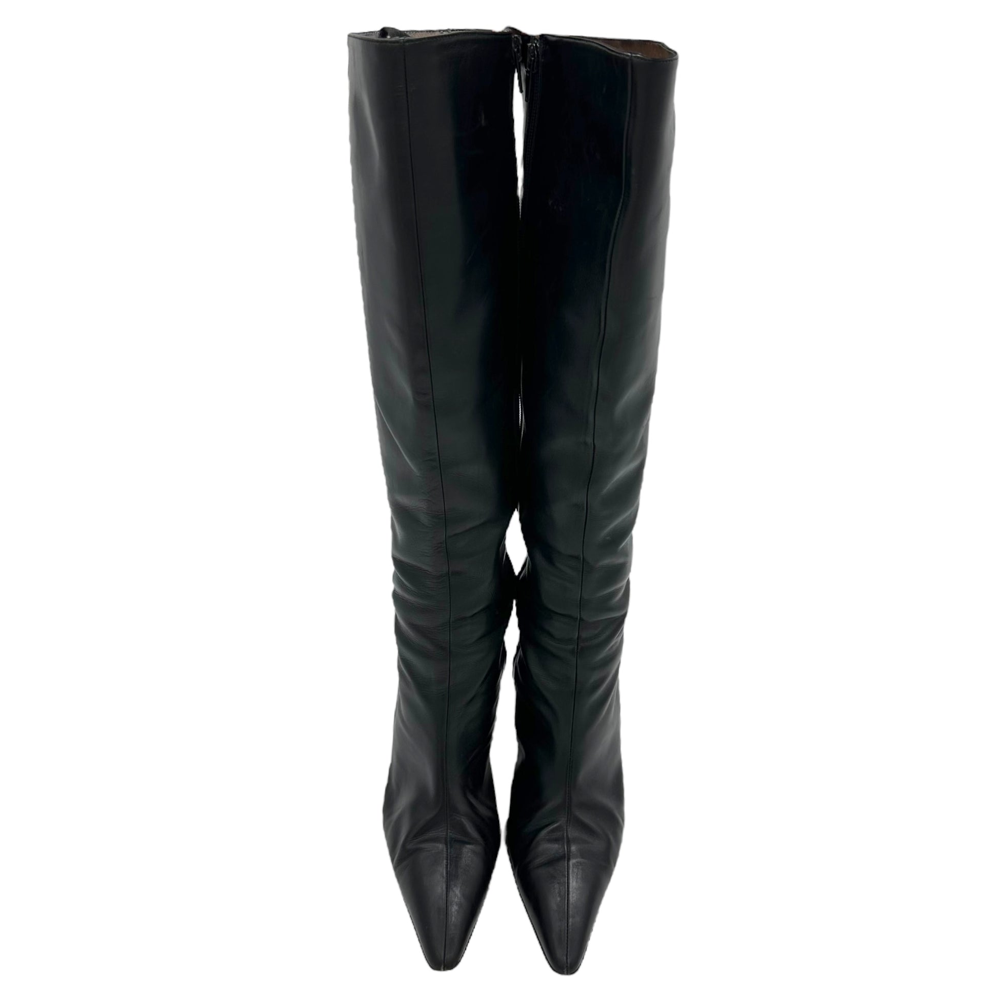 Manolo Blahnik Black Knee High Boots - Outfit Repeater