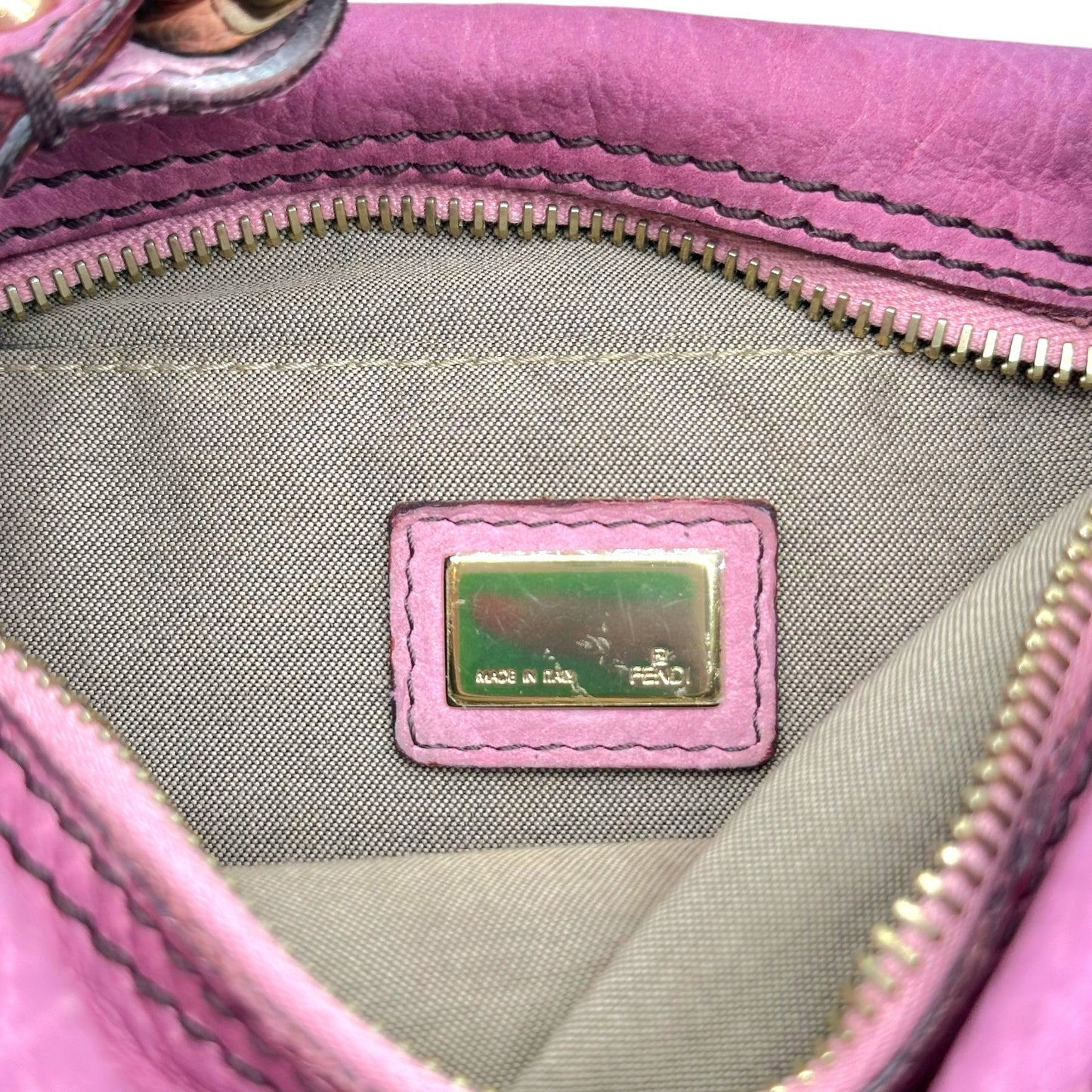 Fendi Mini Shoulder Bag Purple Suede Gold Studs