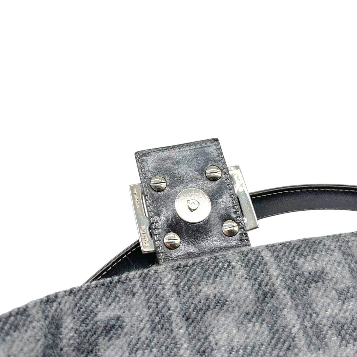 Fendi Baguette Bag Gray Zucca Cashmere Knit