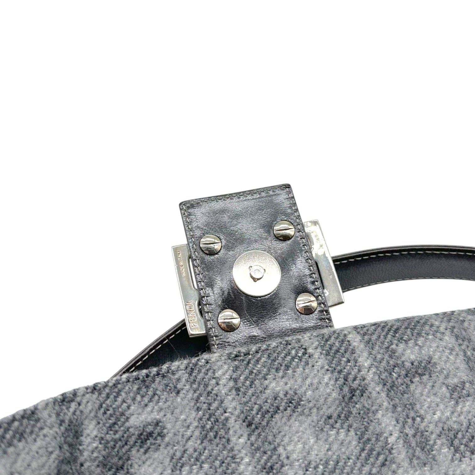 Fendi Baguette Bag Gray Zucca Cashmere Knit