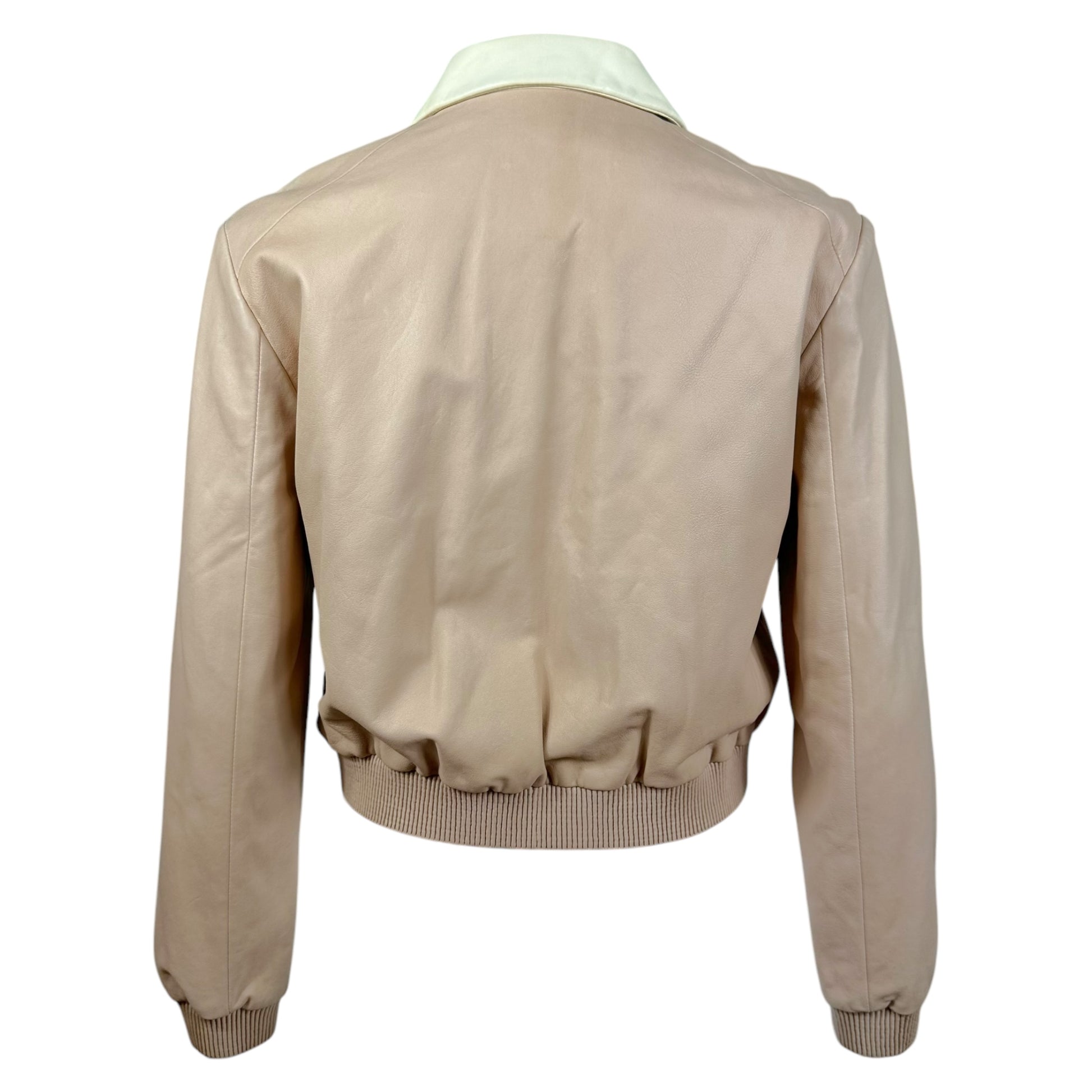 Miu Miu Pale Pink Leather Collared Jacket - Outfit Repeater