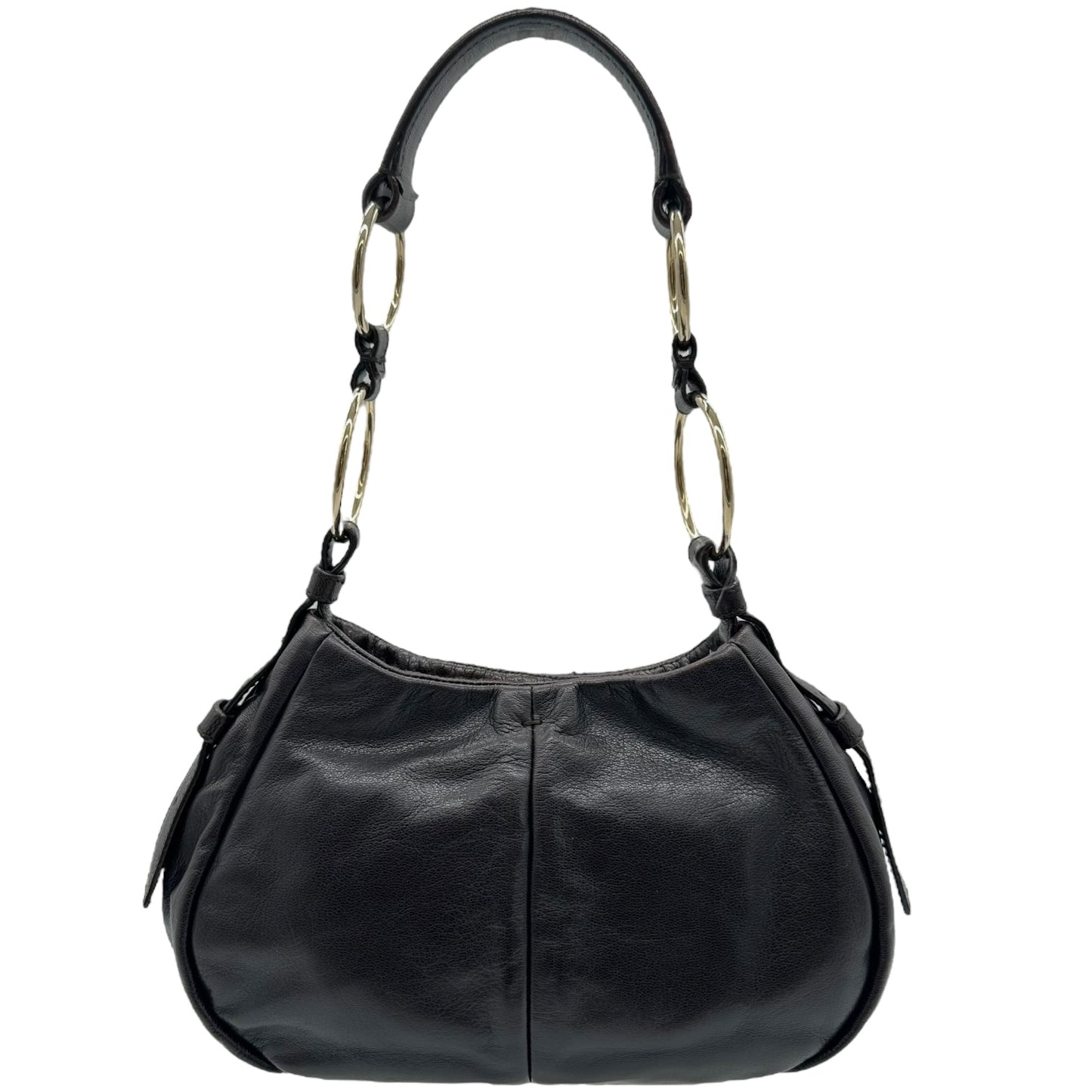 Yves Saint Laurent Rive Gauche Black Leather Hoop Shoulder Bag - Outfit Repeater
