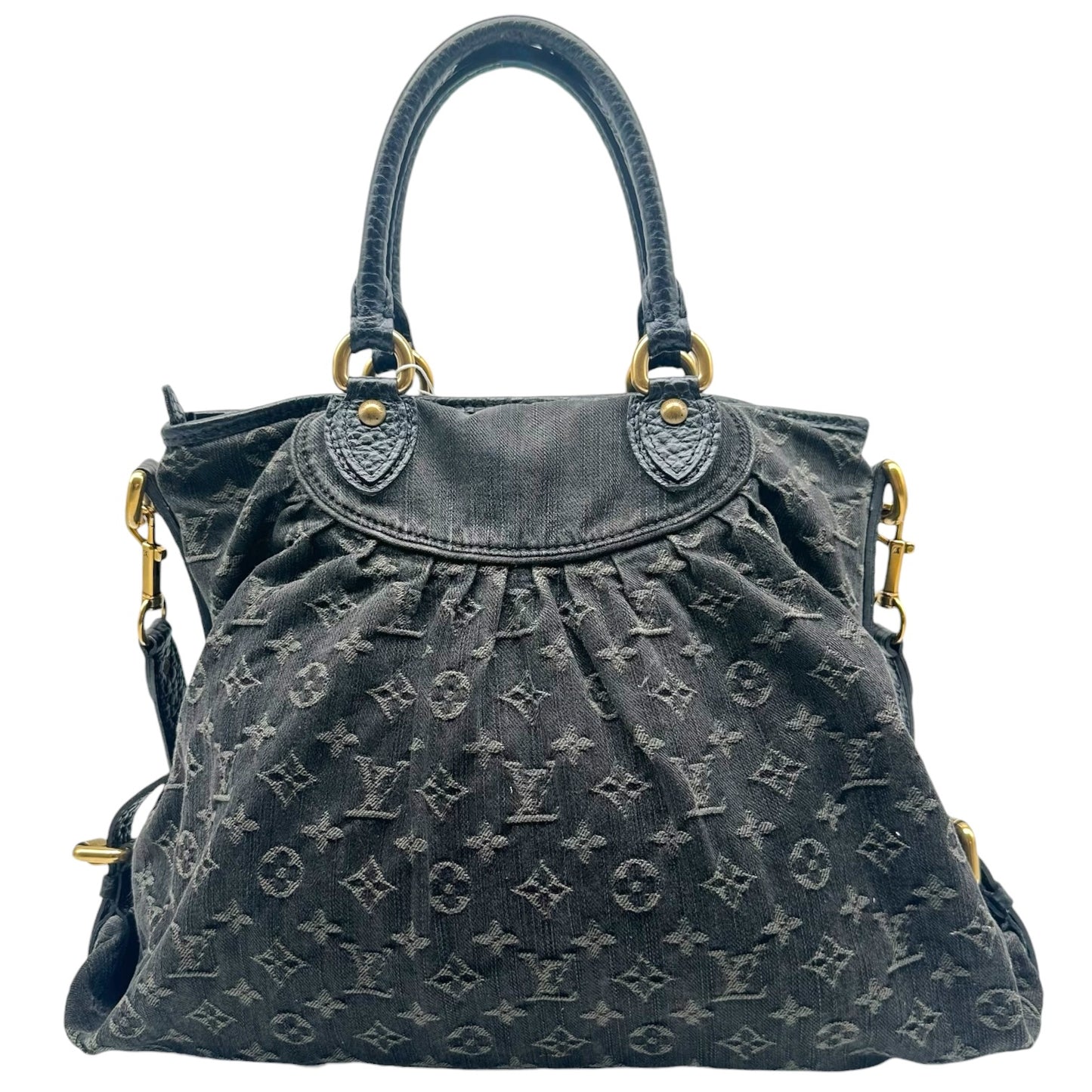 Louis Vuitton Black Denim Monogram Tote Bag