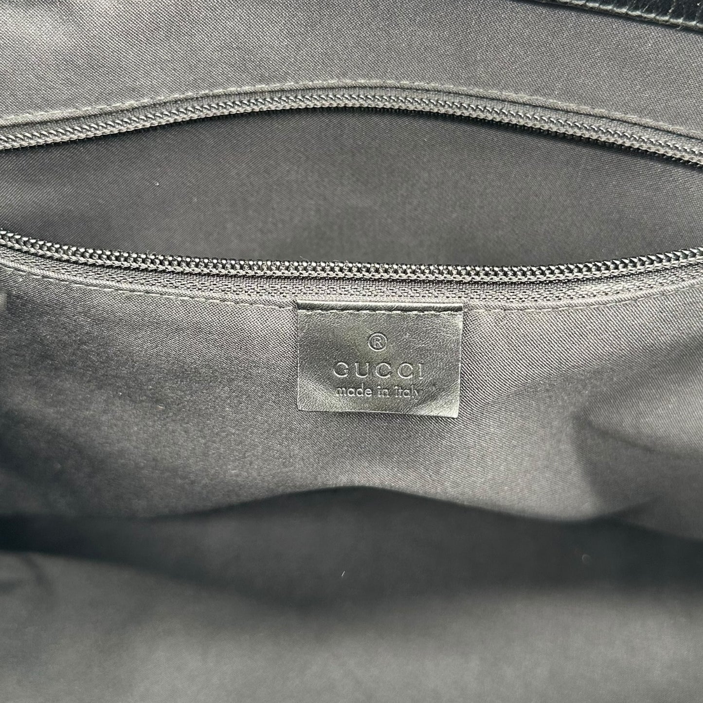 Gucci Black Monogram Canvas Cinched Side Tote Bag