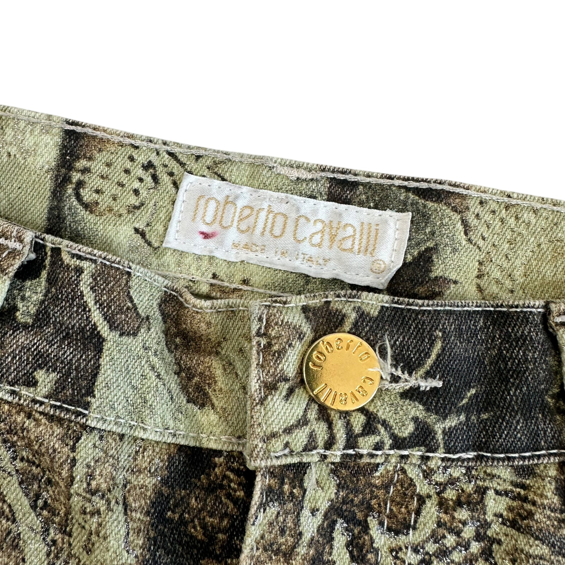 Roberto Cavalli Green Damask Printed Jeans - Outfit Repeater