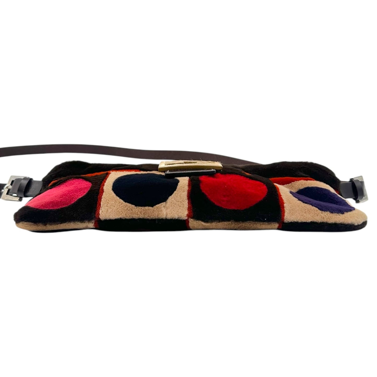 Fendi F/W 2000 Multicolor Geometric Fur Crossbody Baguette