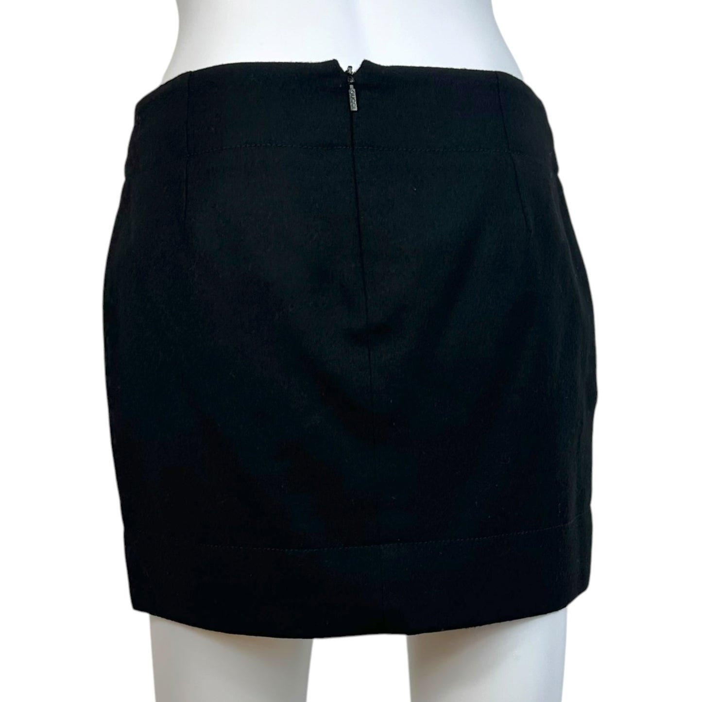 Gucci Black Wool Drawstring Waist Mini Skirt