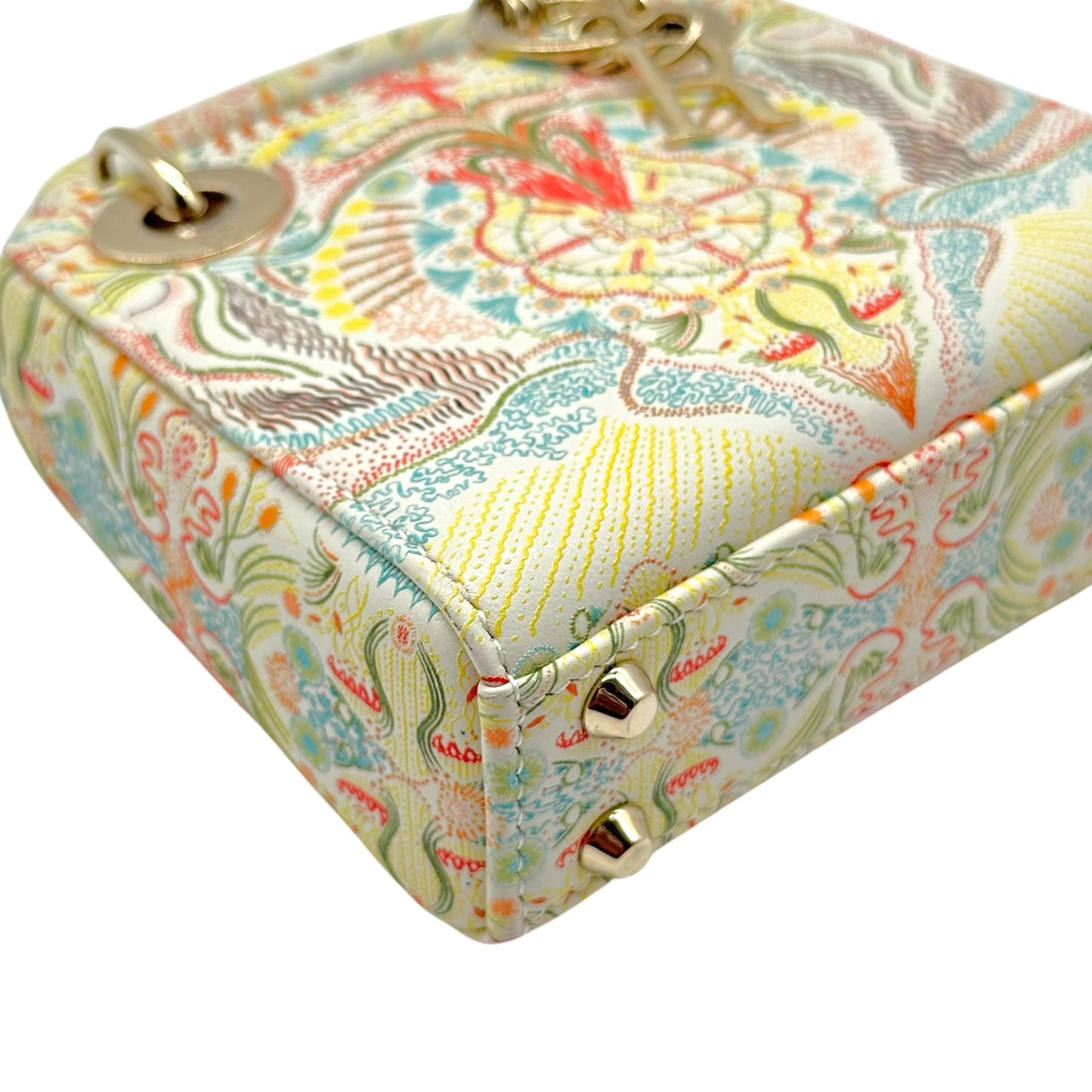 Christian Dior Micro Lady Dior Handbag Multicolor Ivory