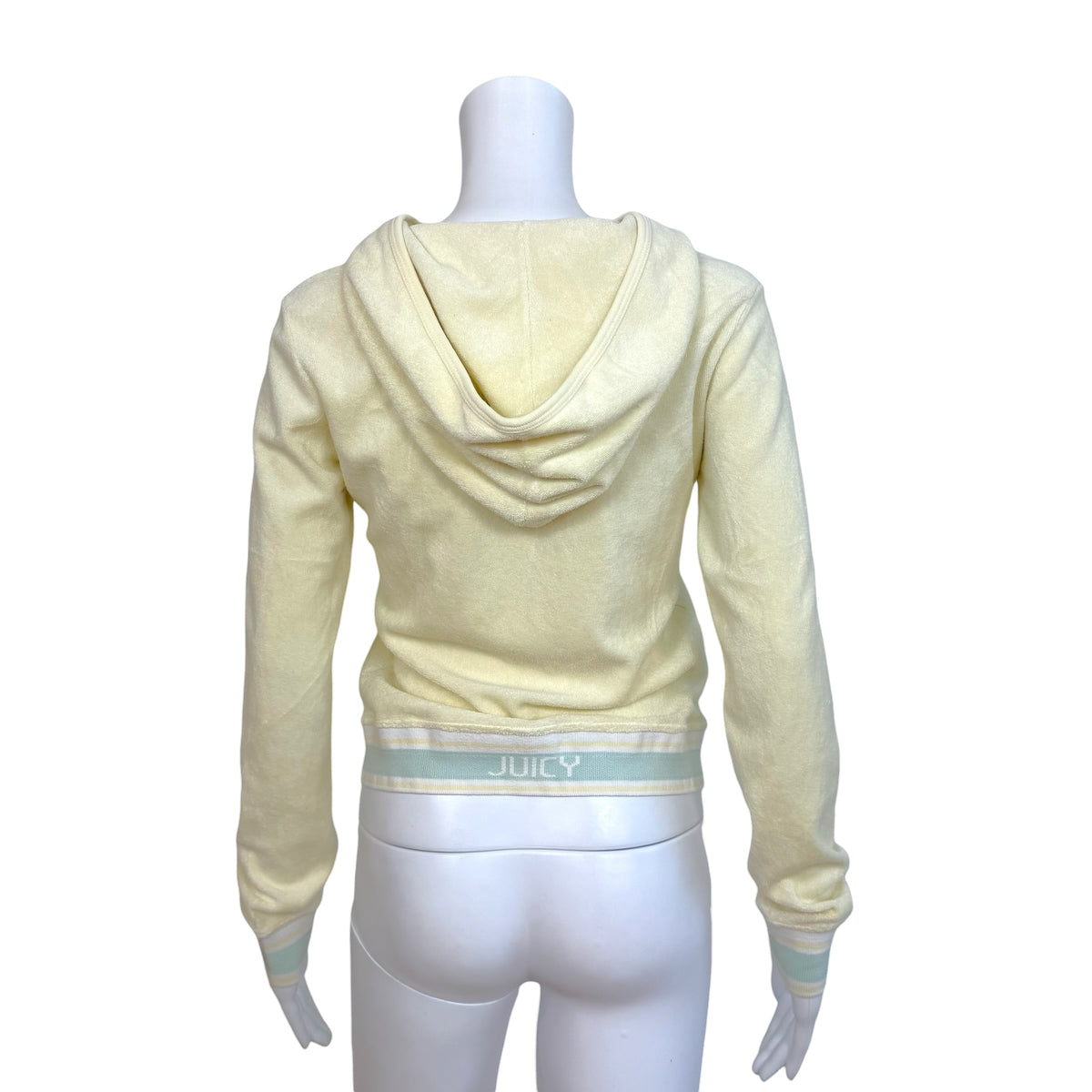 Juicy Couture Butter Yellow & Baby Blue Loop Terry Zip-Up Hoodie