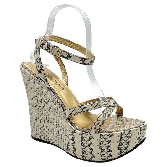 Dolce & Gabbana S/S 2005 Ivory Python Wedge Sandals