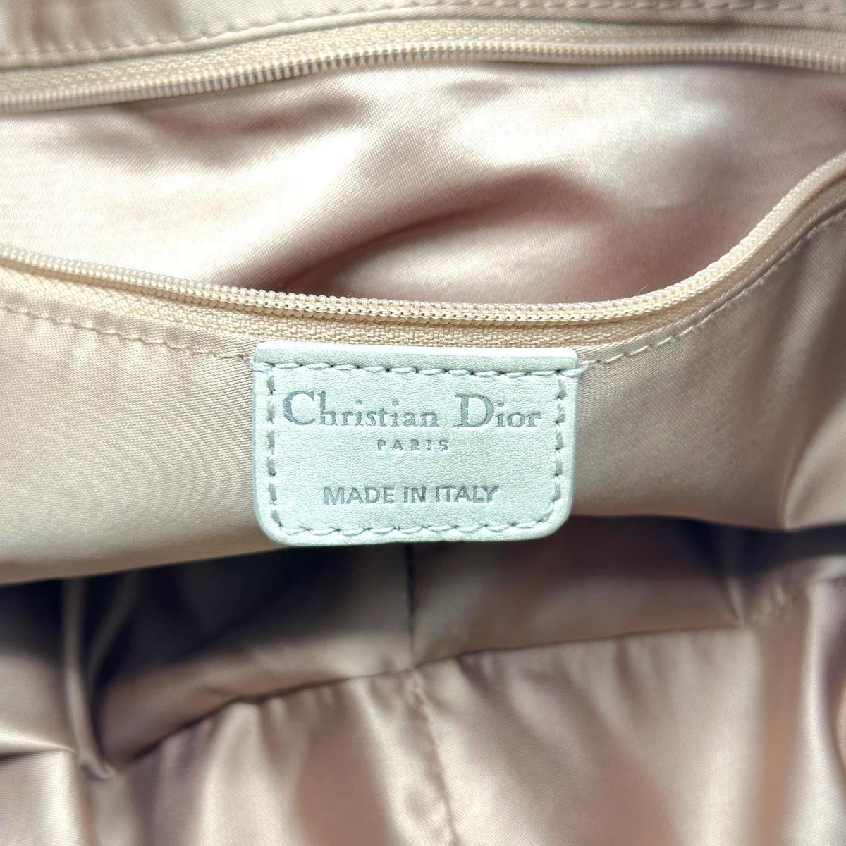 Christian Dior Ivory Leather Hobo Bag