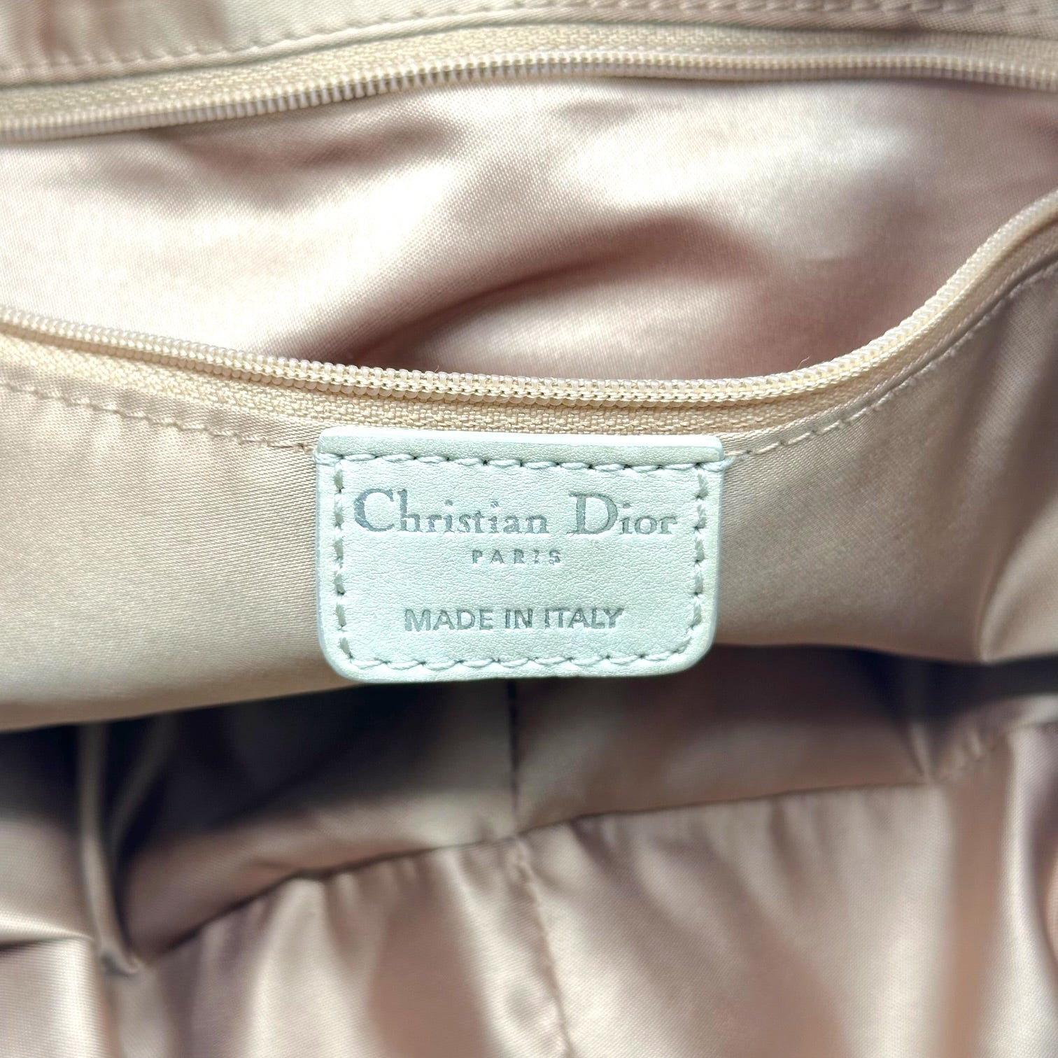 Christian Dior Ivory Leather Hobo Bag