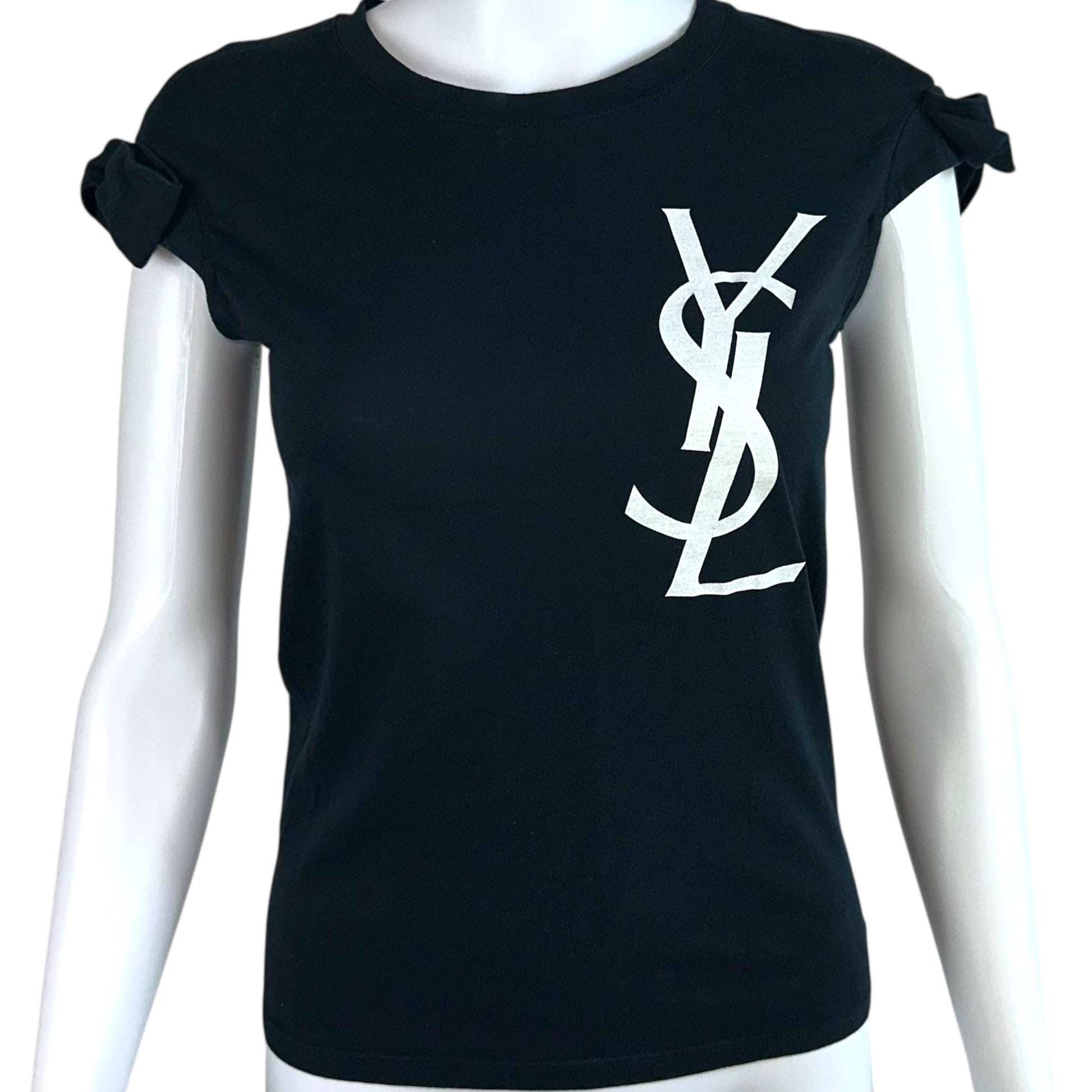 Yves Saint Laurent Spring 2009 Black & White Logo T-Shirt - Outfit Repeater
