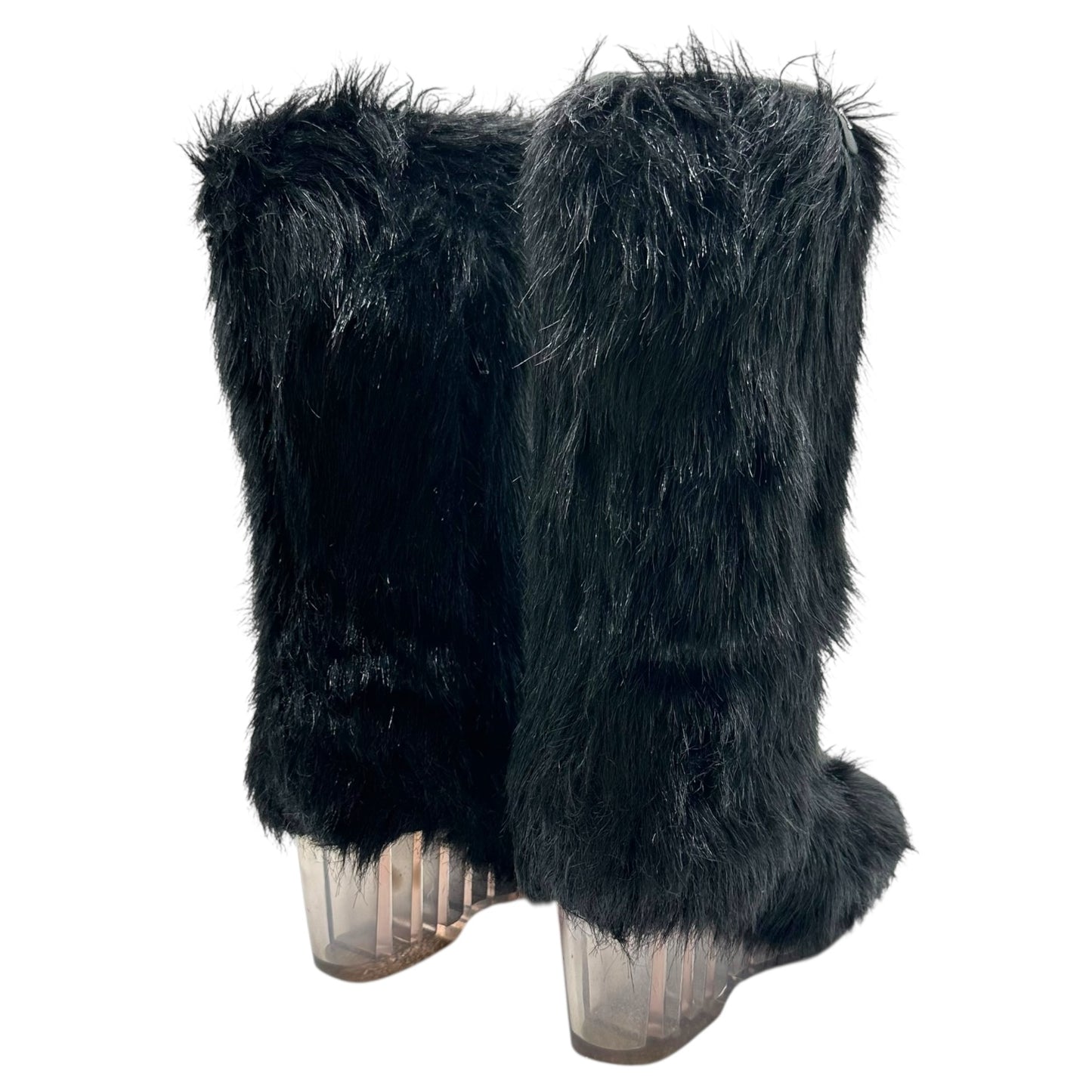 Chanel 'Fantasy Fur' Faux Fur Wedge Heel Boots