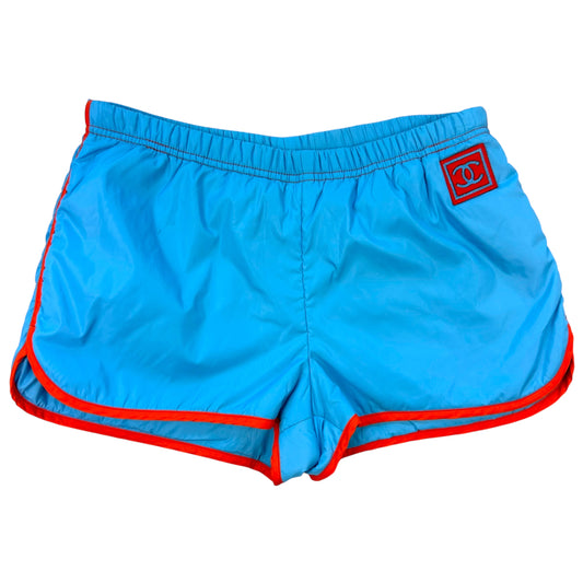 Chanel Sport 2002 Blue & Orange Puffer Mini Shorts