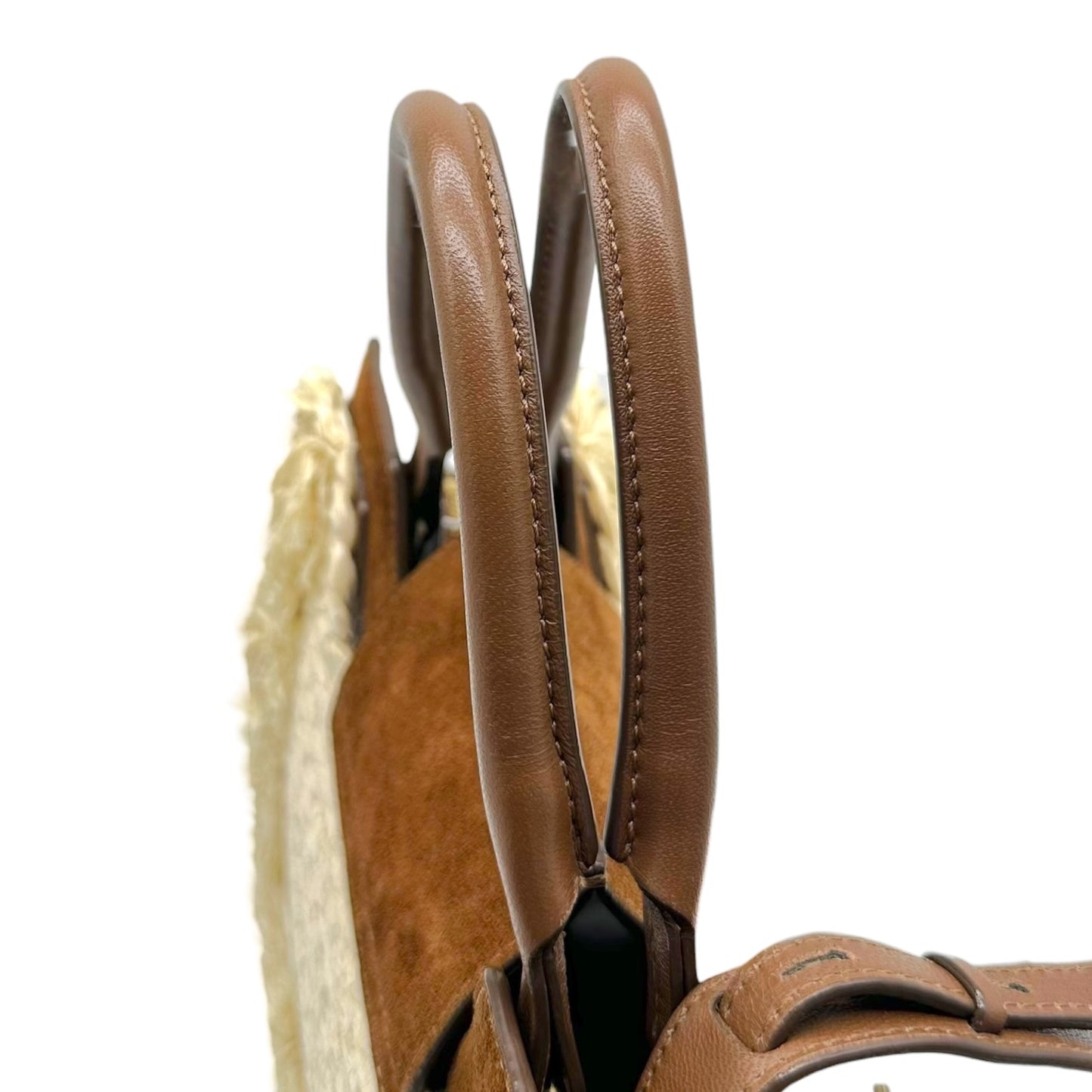 Jimmy Choo Raffia & Brown Suede 2-Way Handbag