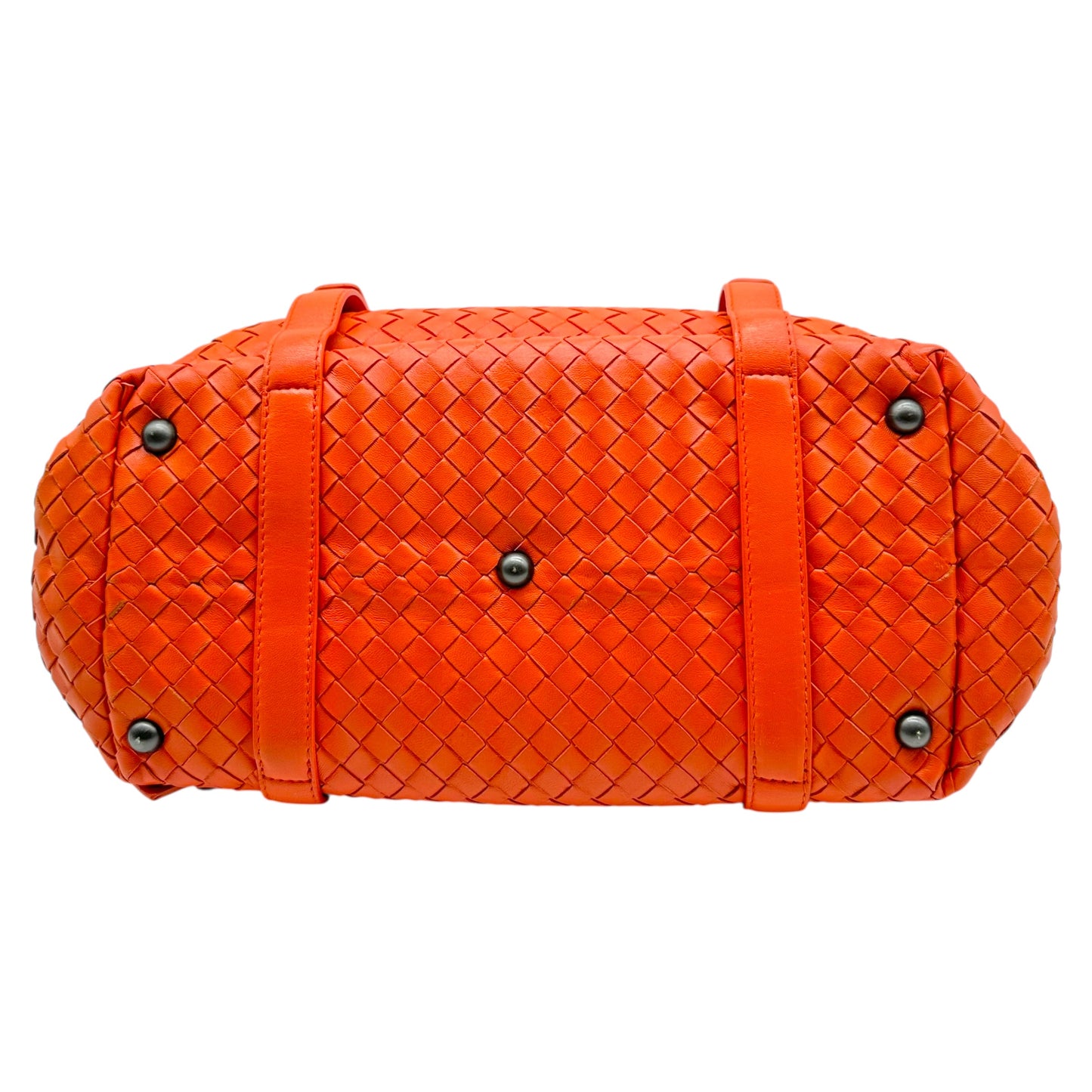 Bottega Veneta Orange Intrecciato Leather East West Bag