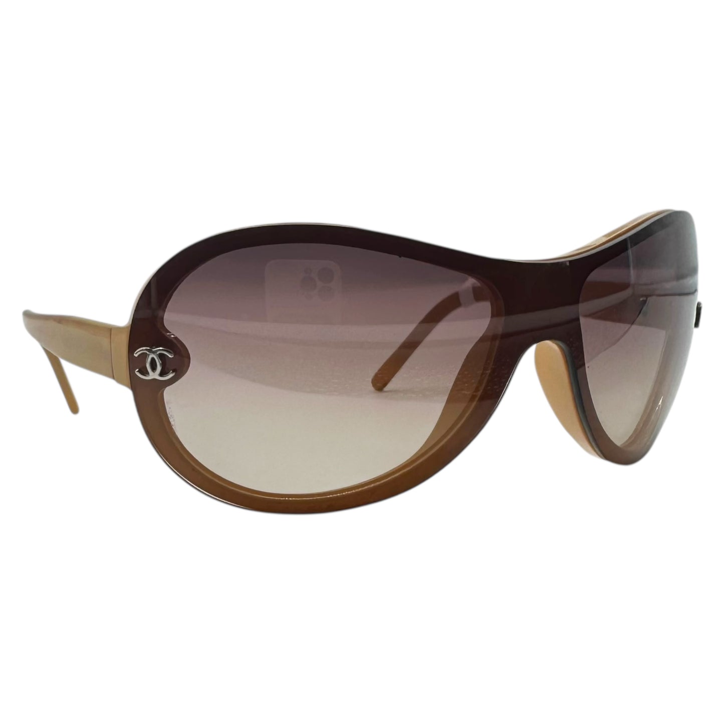 Chanel Brown 5066 Round Shield Sunglasses - Outfit Repeater
