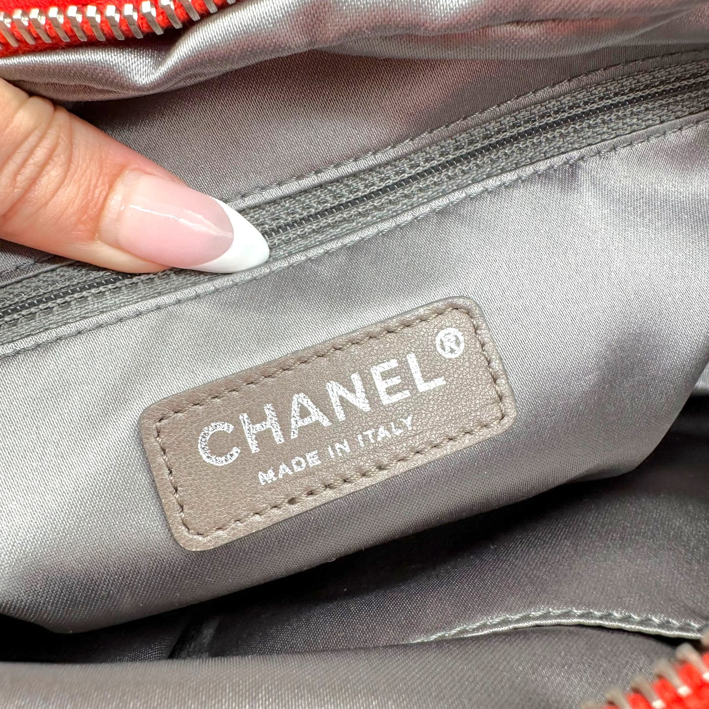 Chanel Bubble Quilt Bowler Bag Neon Red-Orange