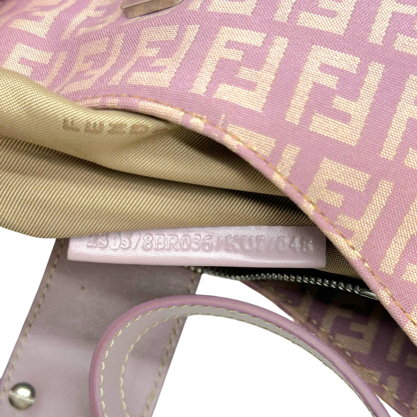 Fendi Lavender Zucchino Monogram Shoulder Baguette Bag