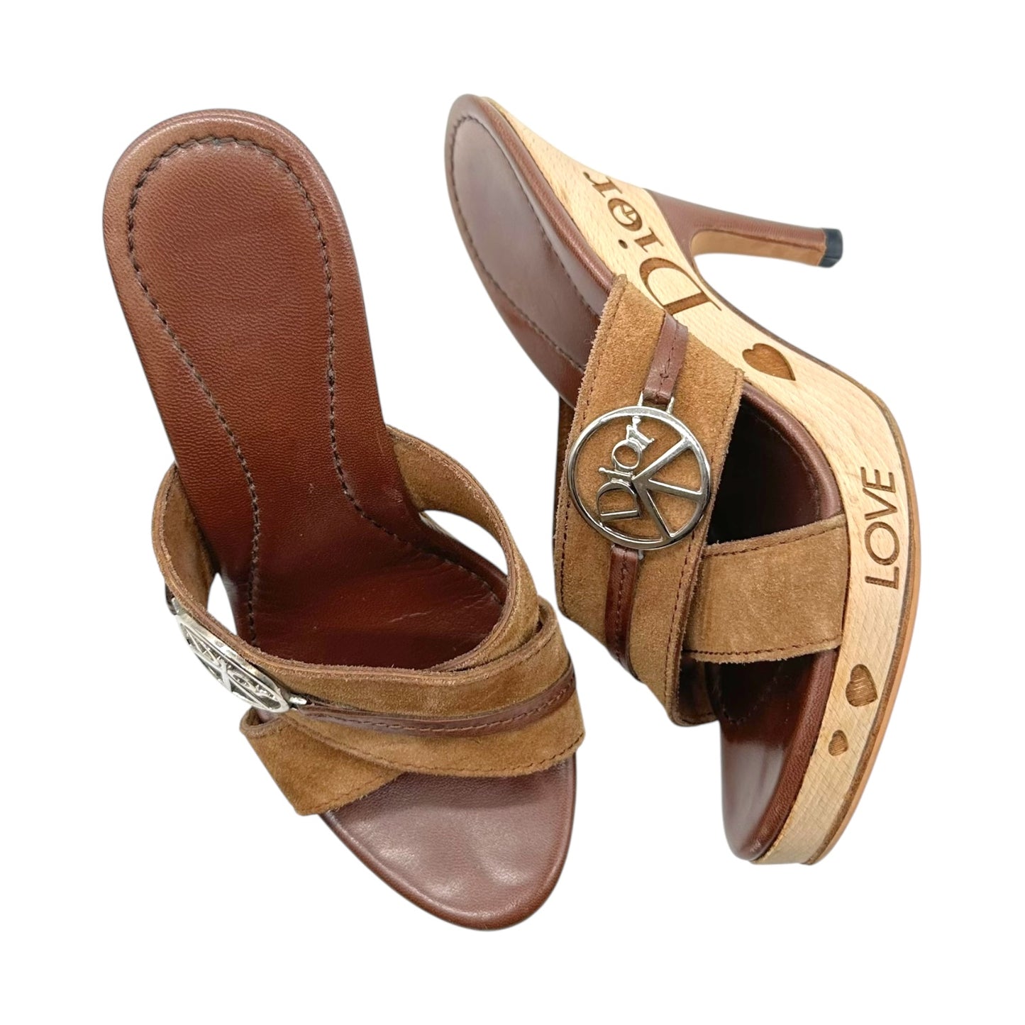 Christian Dior Peace Wooden Platform Heels