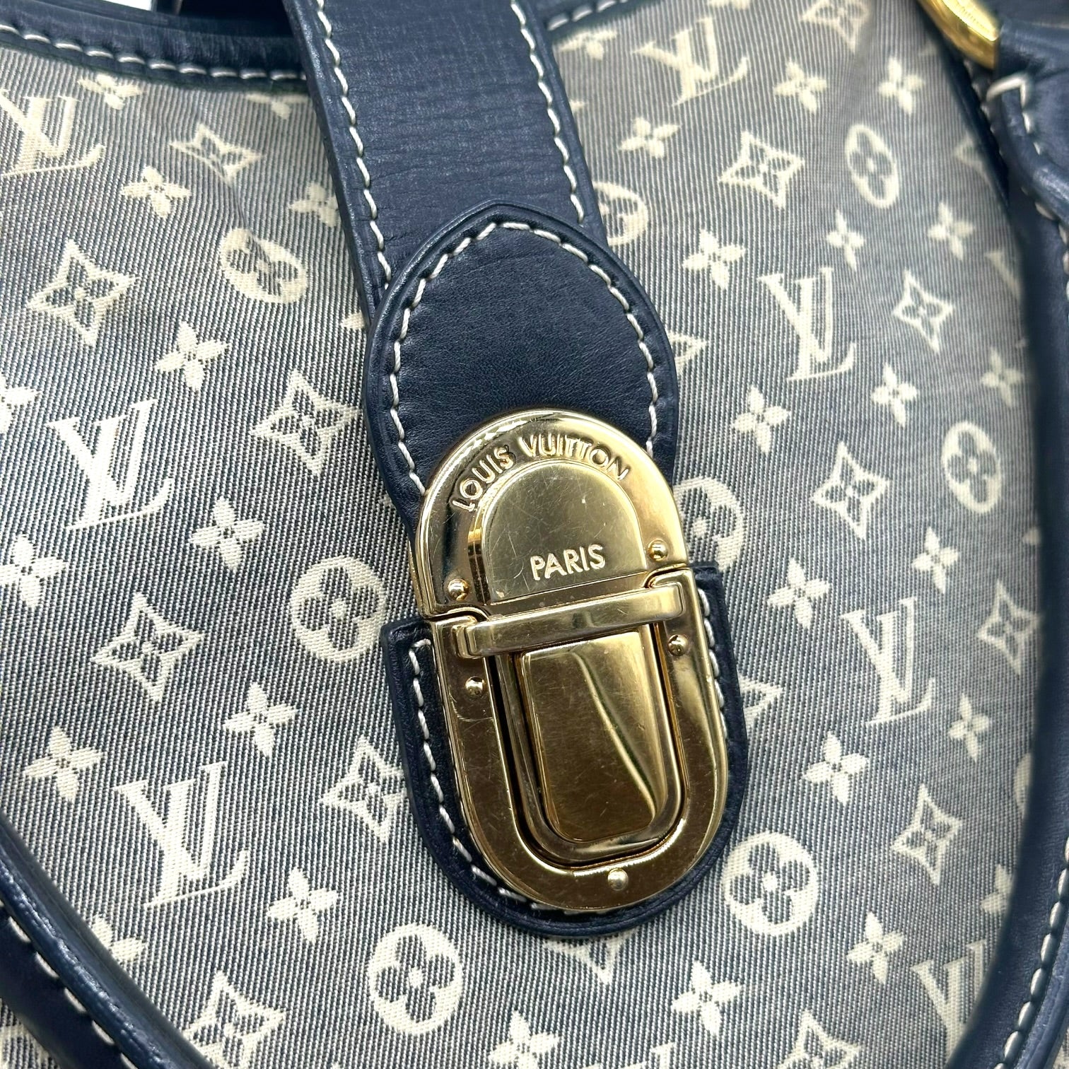 Louis Vuitton Navy Blue Monogram Tote Bag